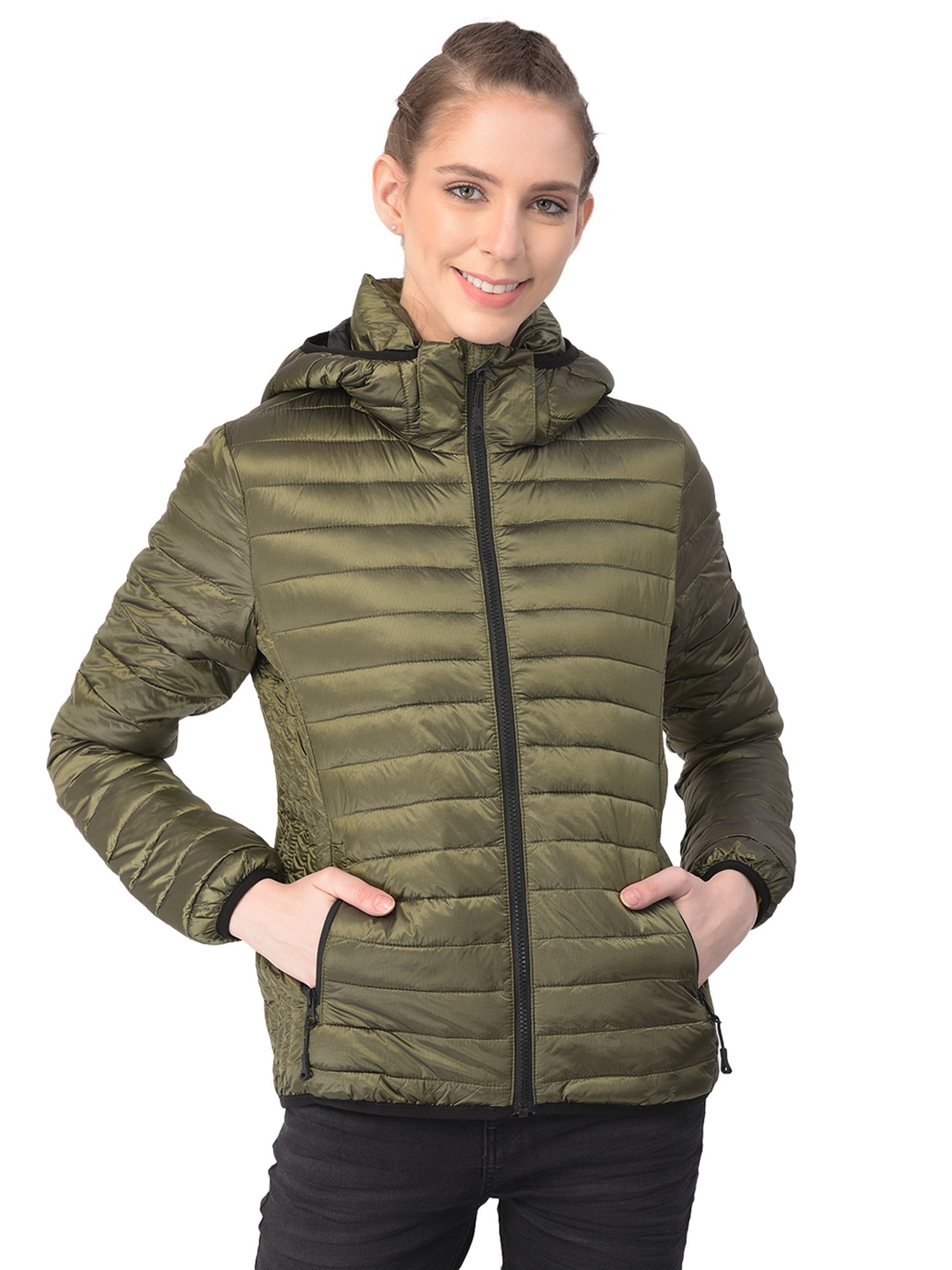 Jackets Urban Classics Ladies Light Bomber Jacket Olive | Queens