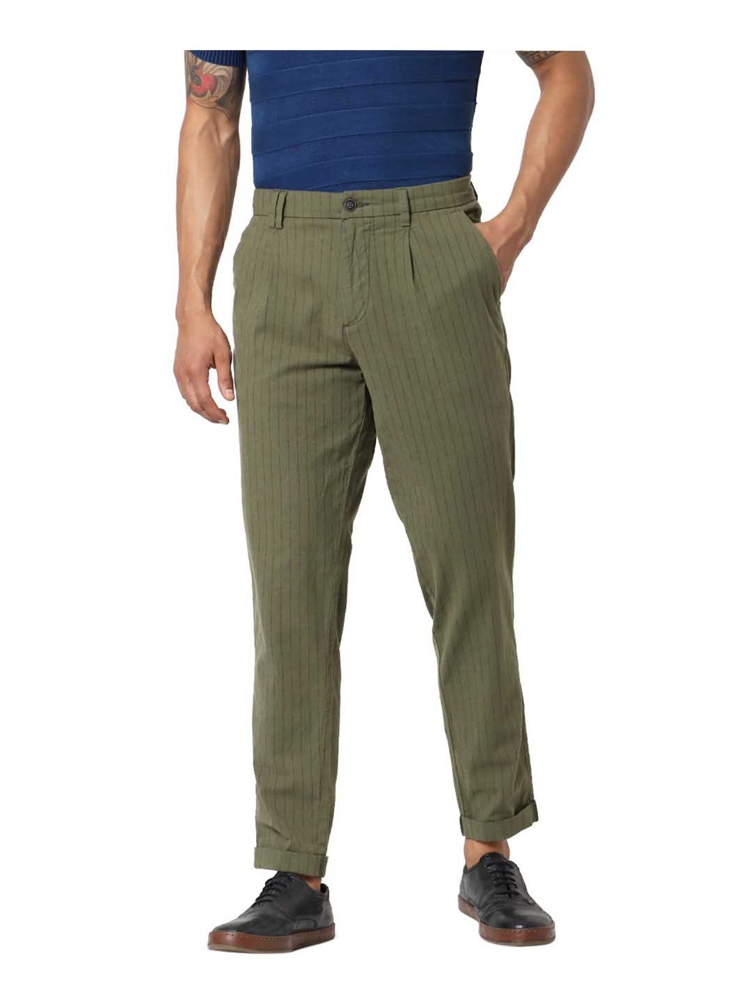 Jack  Jones Casual Trousers  Buy Jack  Jones Purple Mid Rise Check Linen  Trousers OnlineNykaa fashion