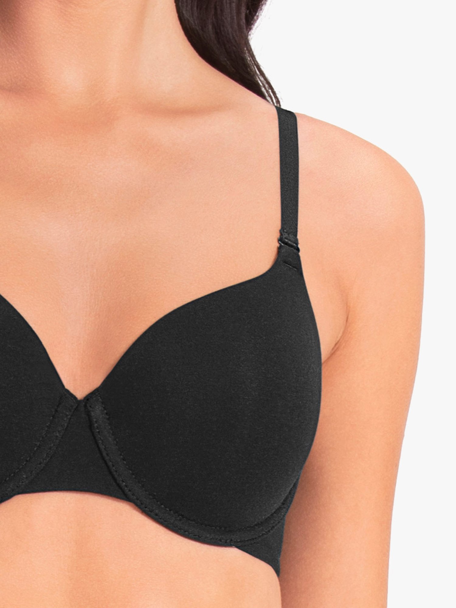 Buy Amante Black Under Wired Padded T-Shirt Bra for Women Online