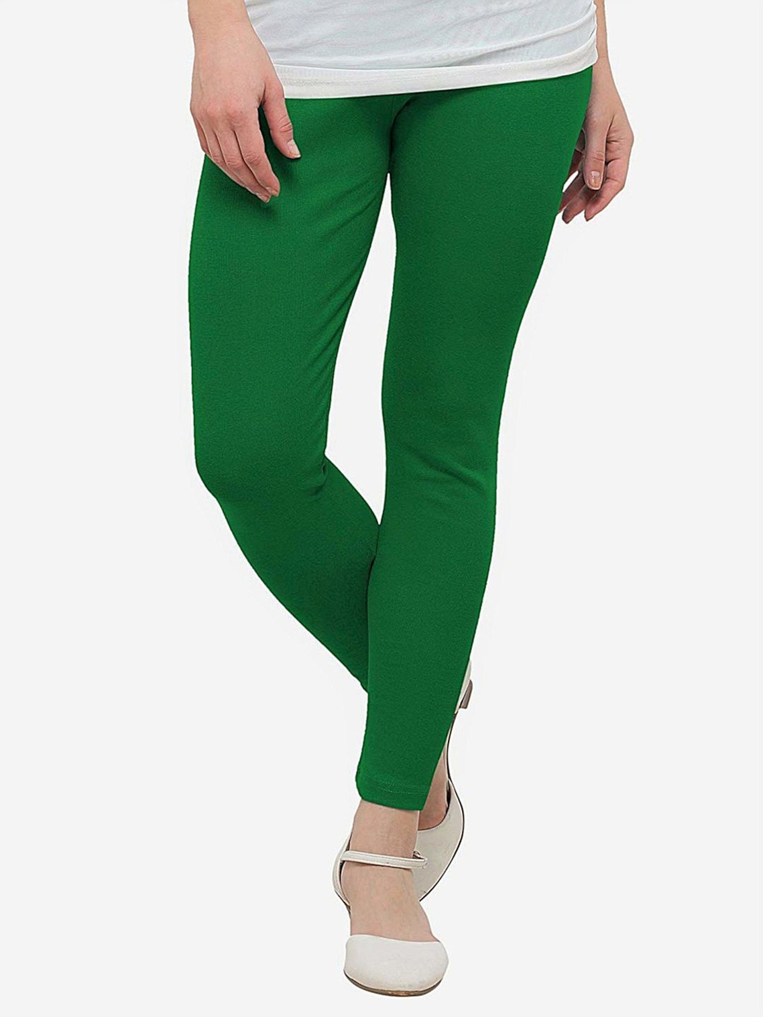 Rama Green color ladies cotton lycra premium leggings stitching-LGD11-mncb.edu.vn