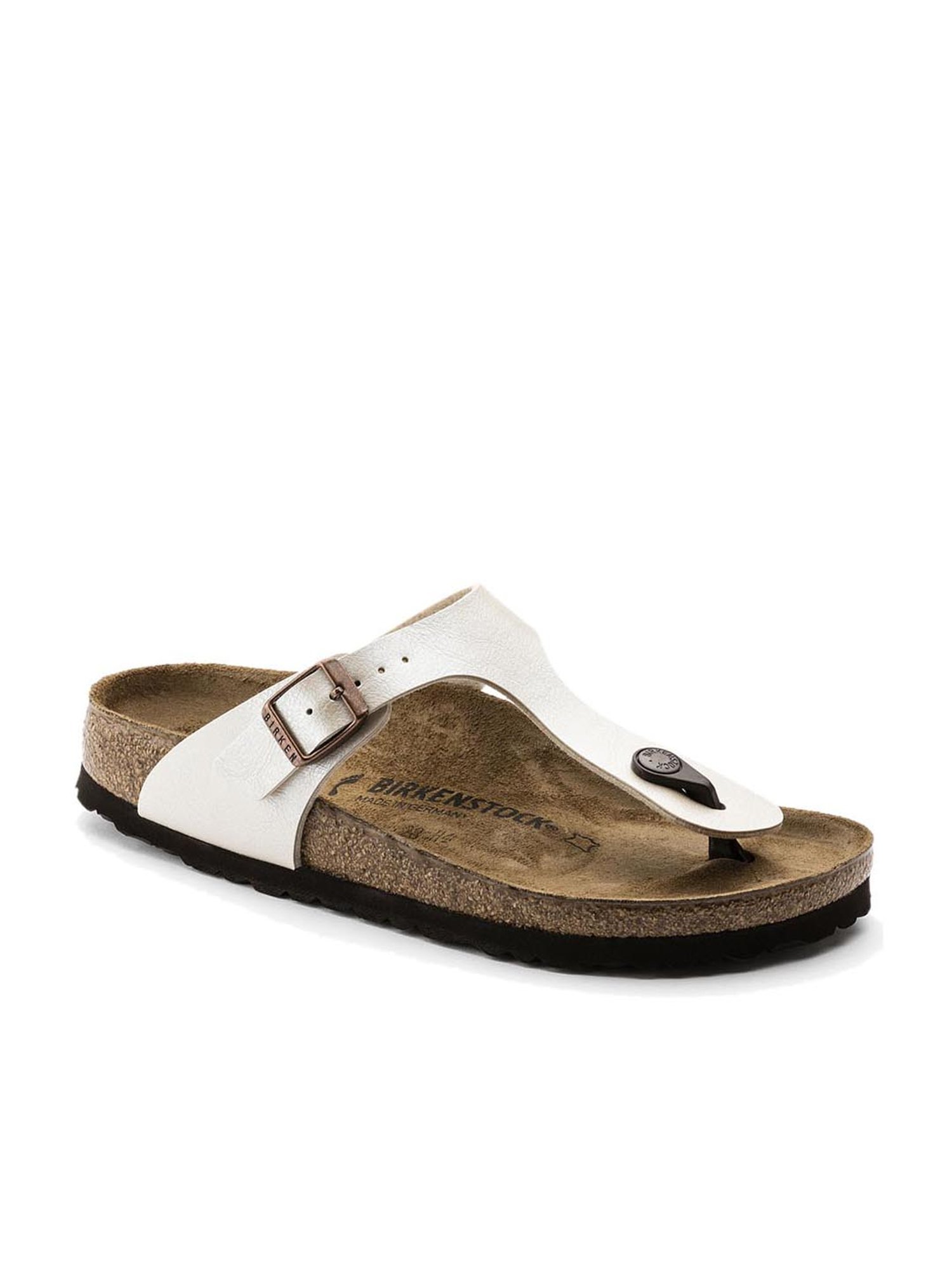 white birkenstock thong sandals