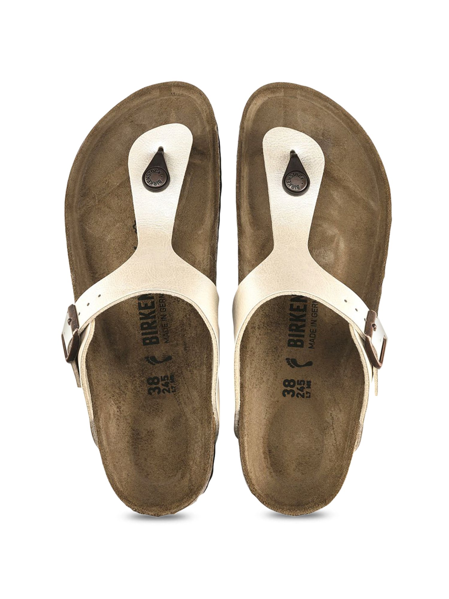 white birkenstock thong sandals