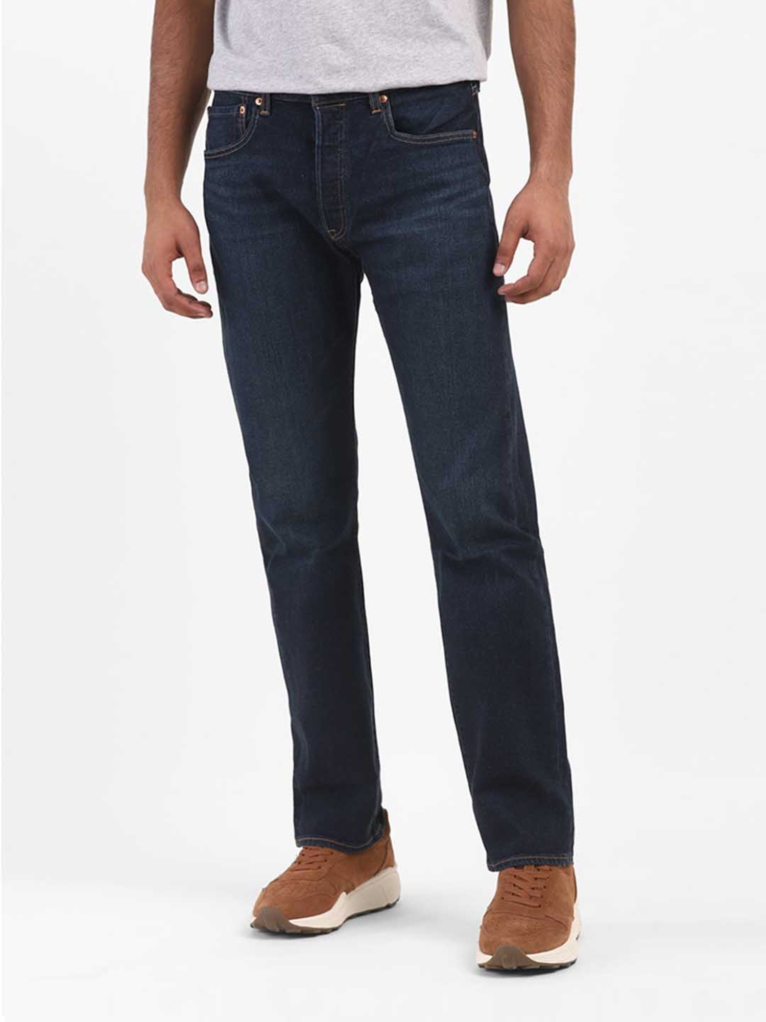 Buy Levi'S 501 Dark Blue Mid Rise Straight Fit Jeans For Men Online @ Tata  Cliq