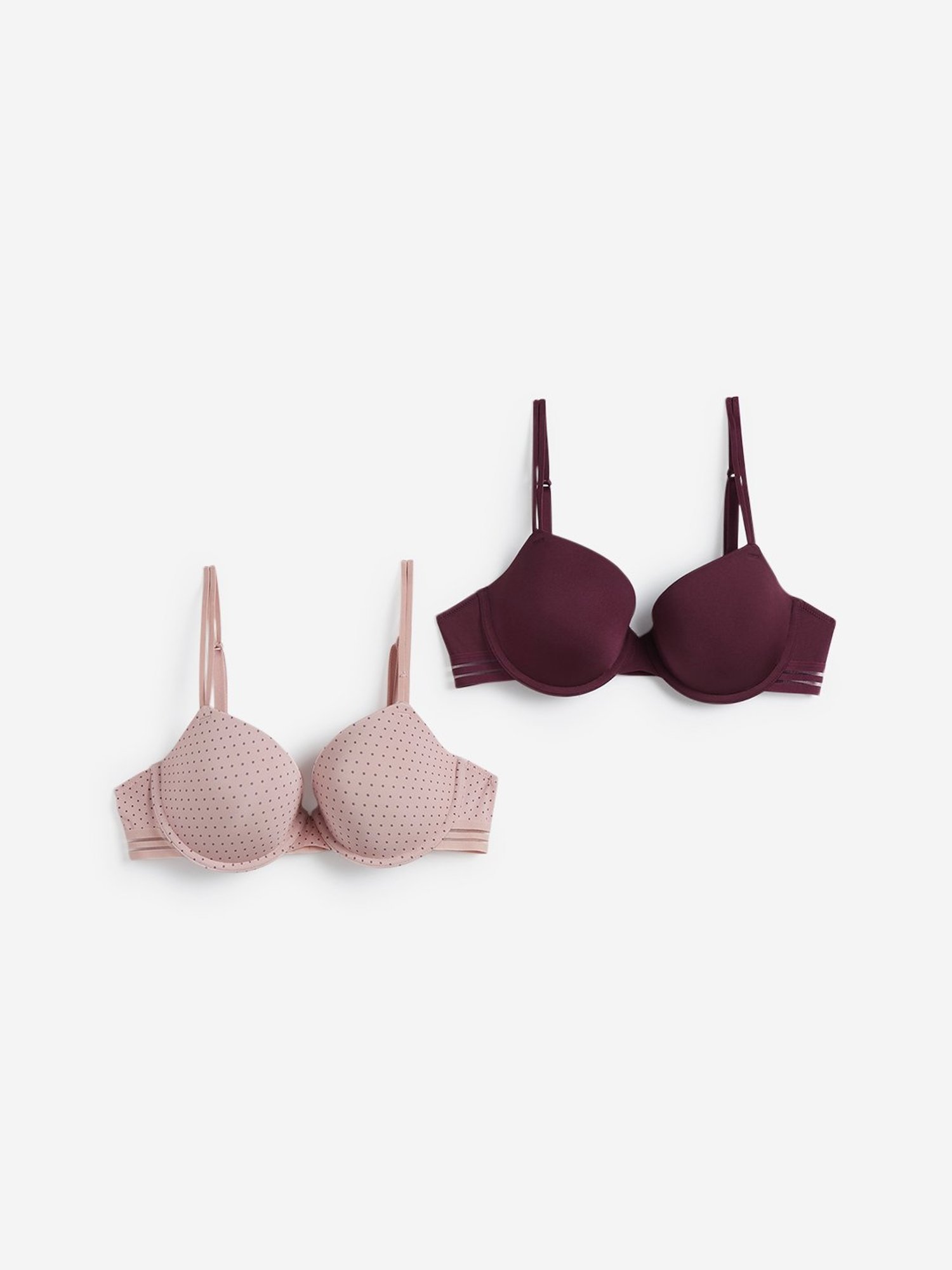 Wunderlove by Westside White Padded Wired Bras Set Of Two