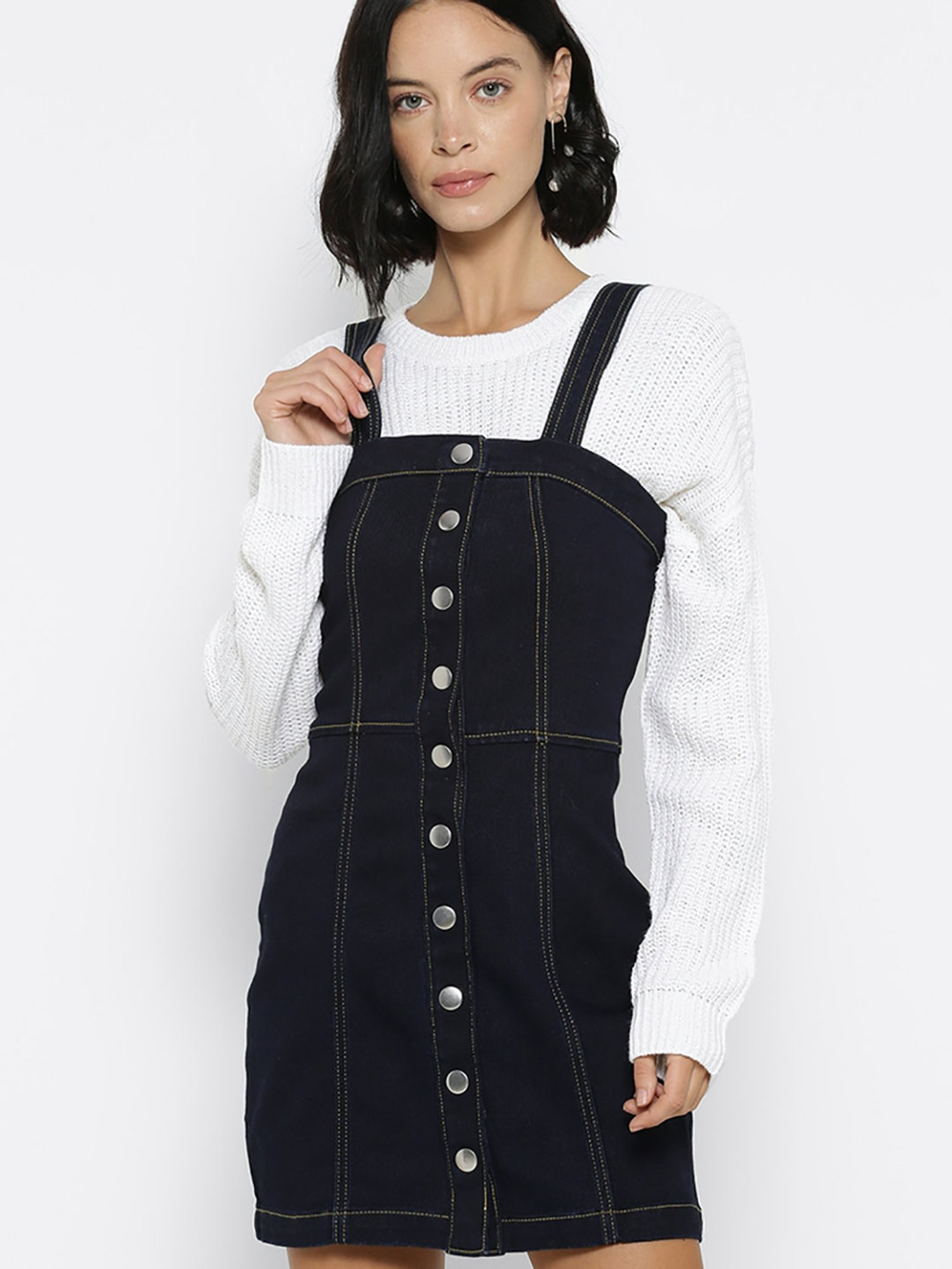 Denim Dungaree Dress 
