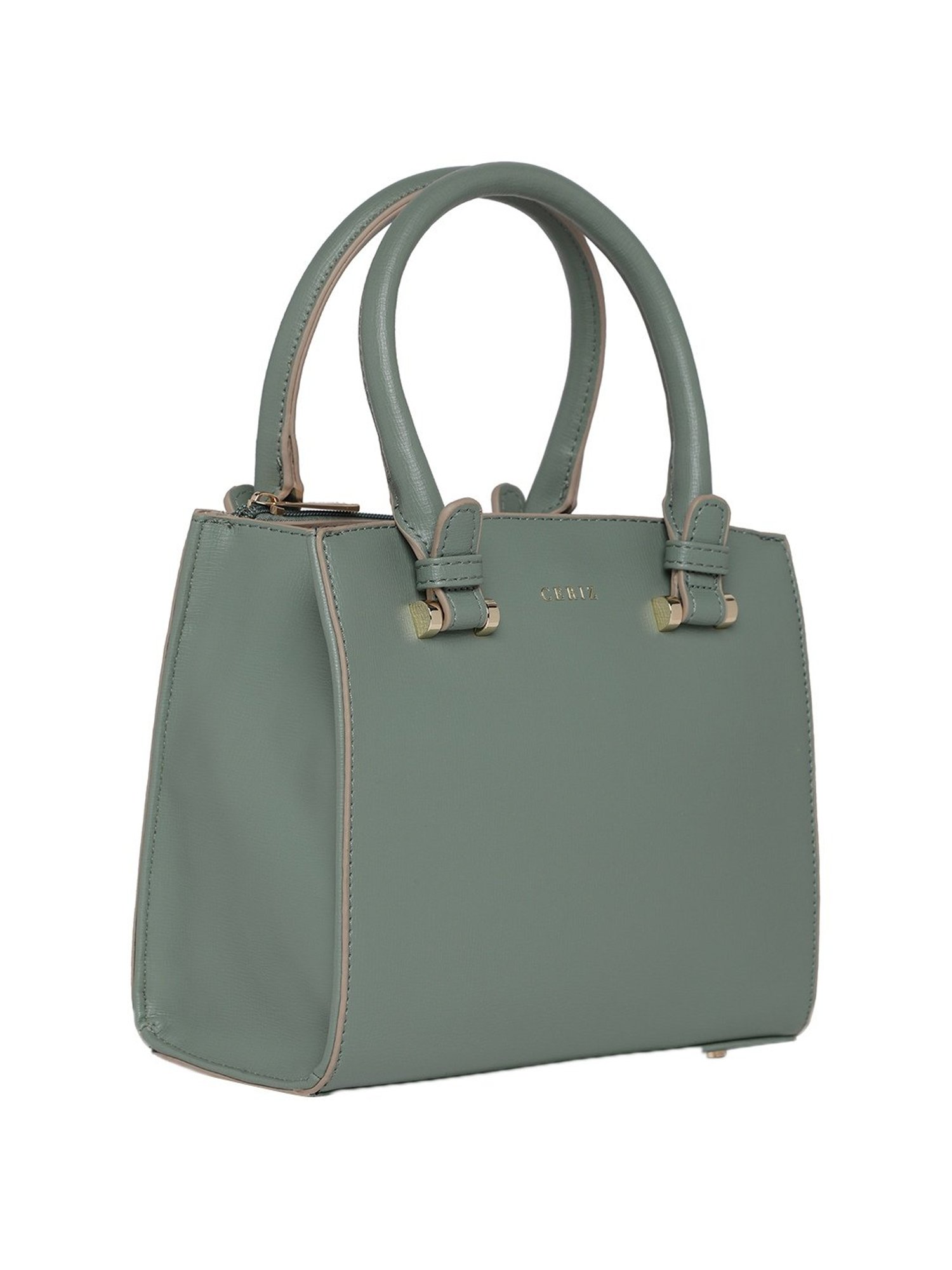 Buy CERIZ Mint Womens Zip Closure Satchel Handbag | Shoppers Stop