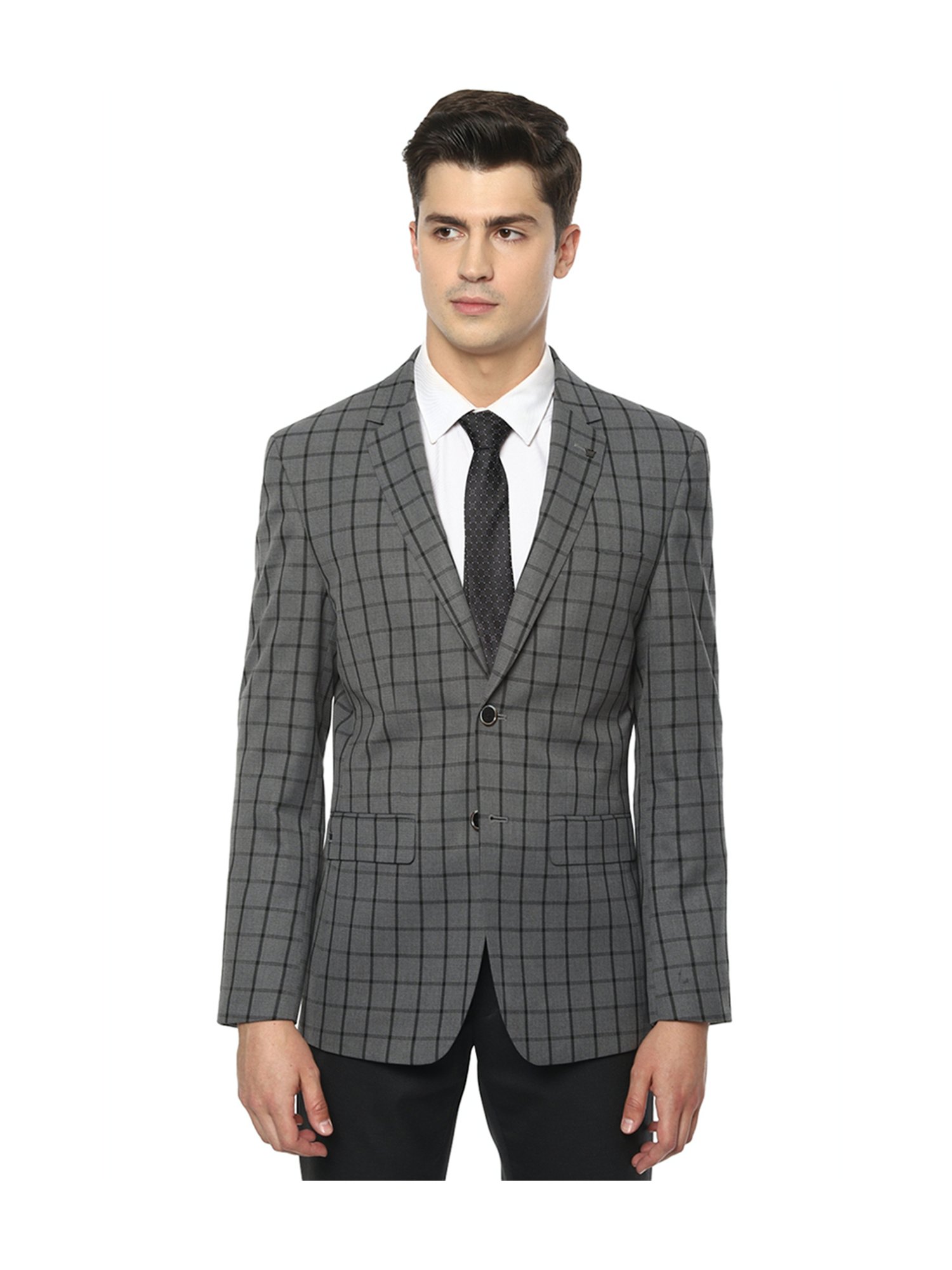 Buy Louis Philippe Grey Slim Fit Notch Lapel Check Blazer for Men's Online  @ Tata CLiQ