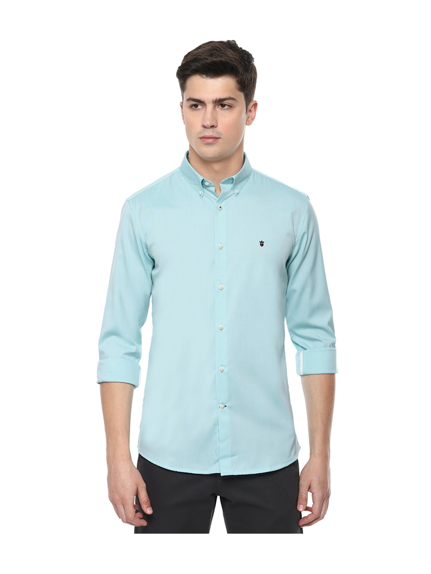 Louis Philippe Formal Shirts : Buy Louis Philippe Turquoise Shirt Online