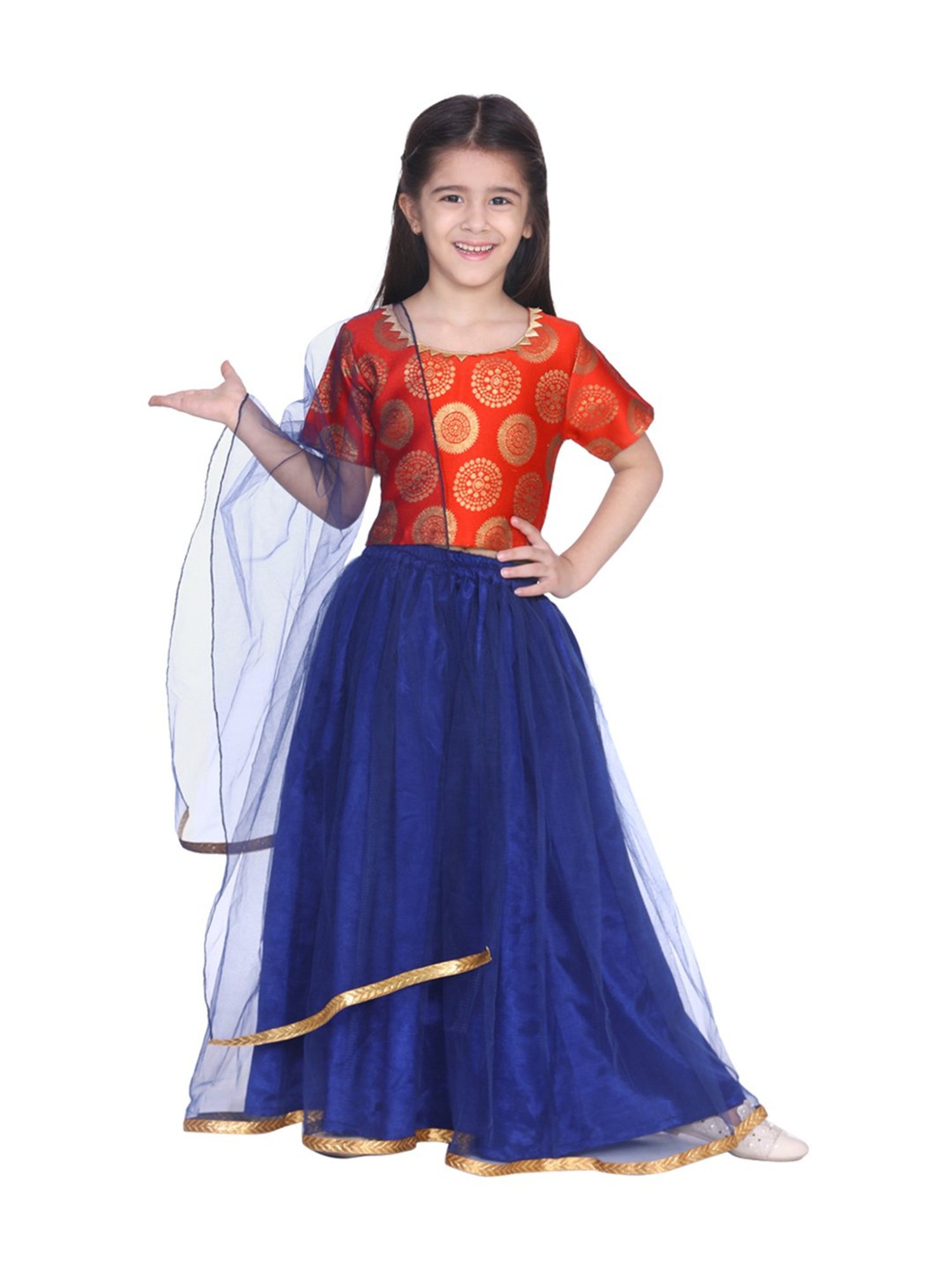 Buy BownBee kids Green & Blue Choli, Lehenga with Dupatta for Girls  Clothing Online @ Tata CLiQ