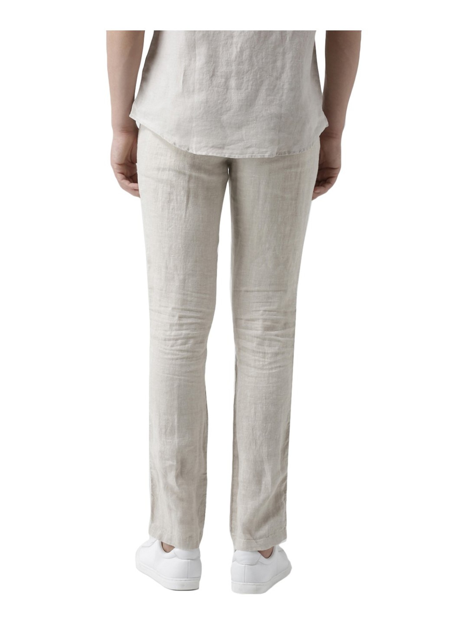 Buy Celio White Linen Slim Fit Trousers for Mens Online  Tata CLiQ
