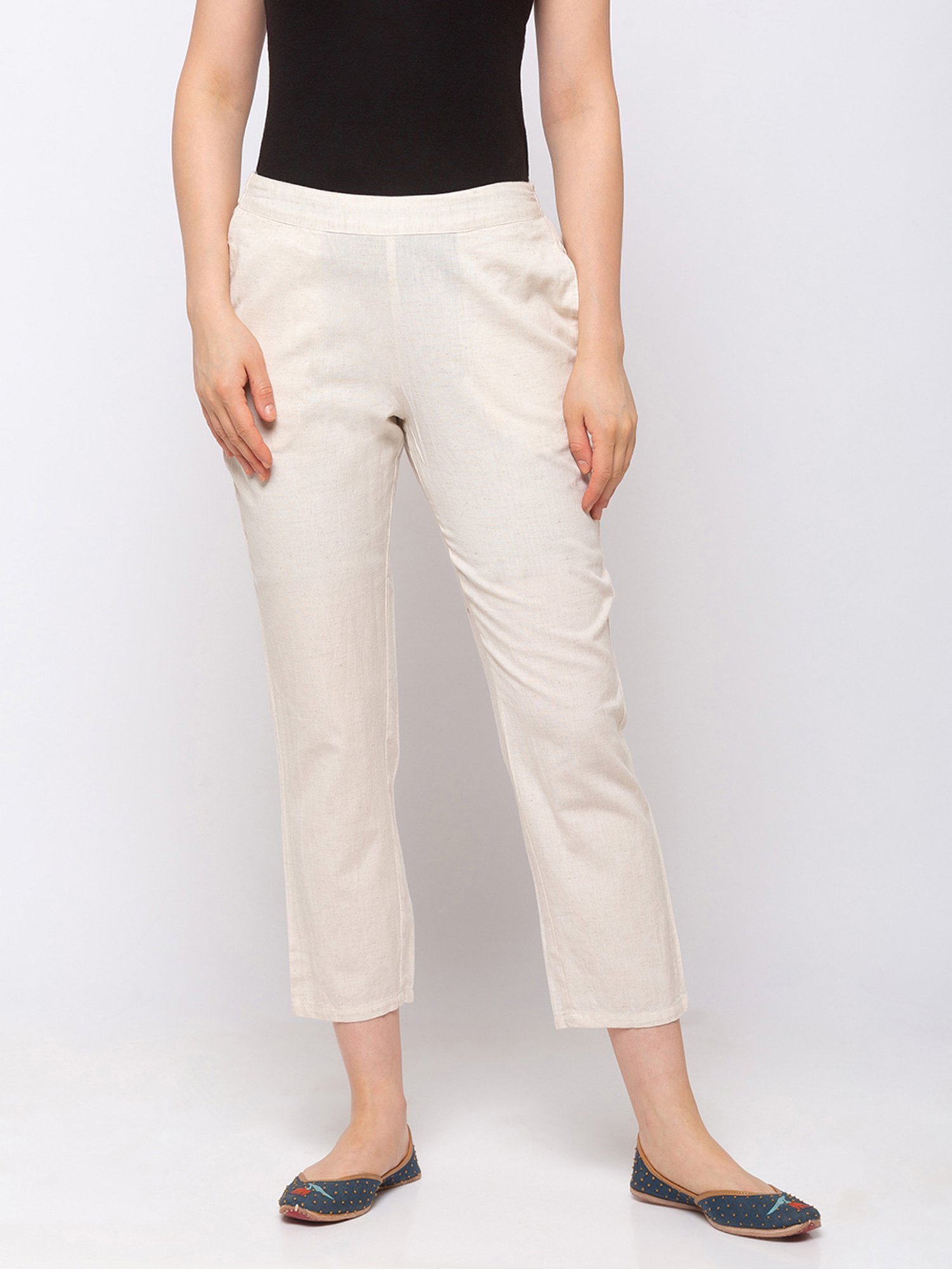 Buy Ethnicity Off White Regular Fit Pants for Women's Online @ Tata CLiQ