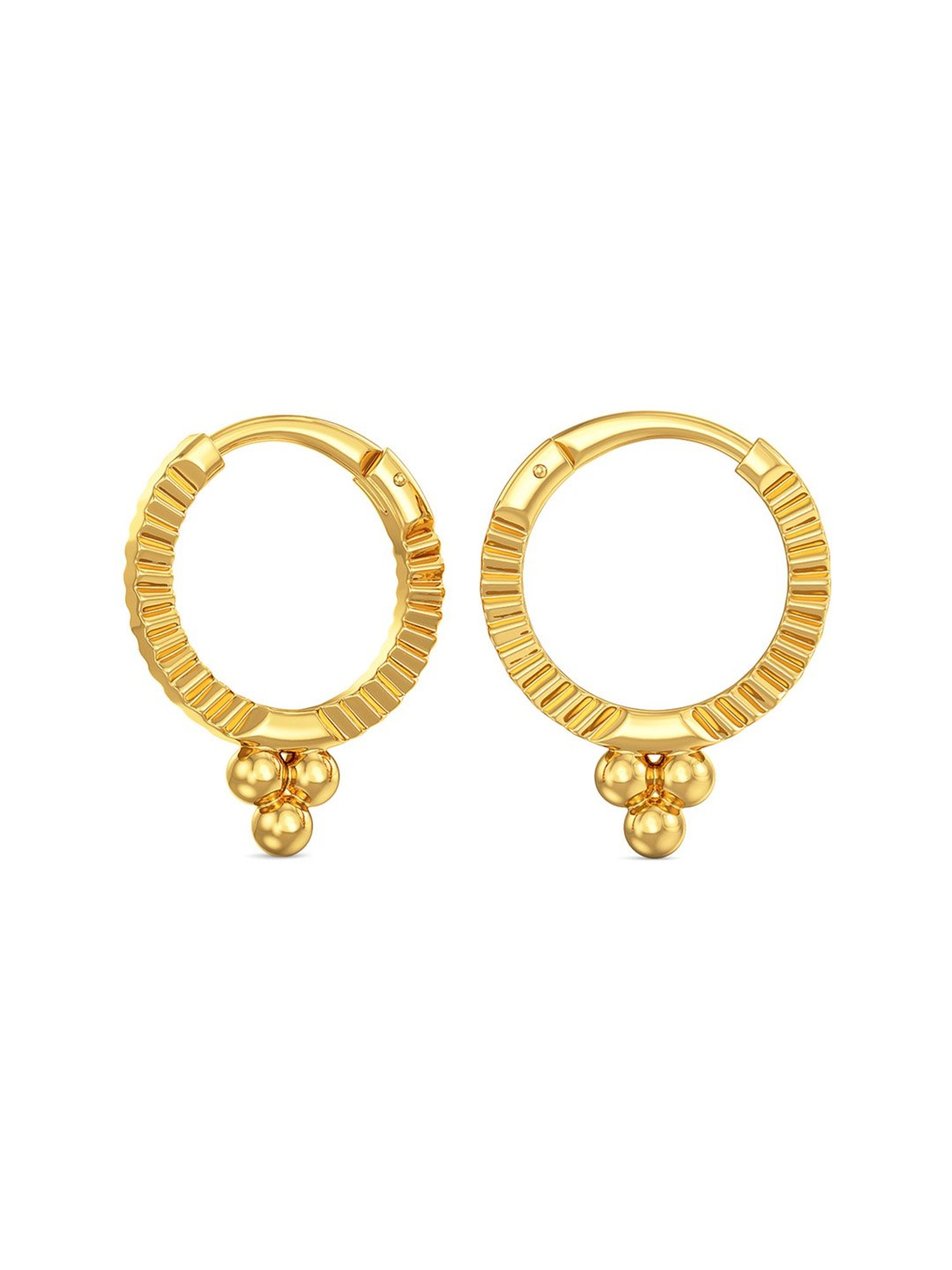 22k Plain Gold Earring JG-2005-02296 – Jewelegance