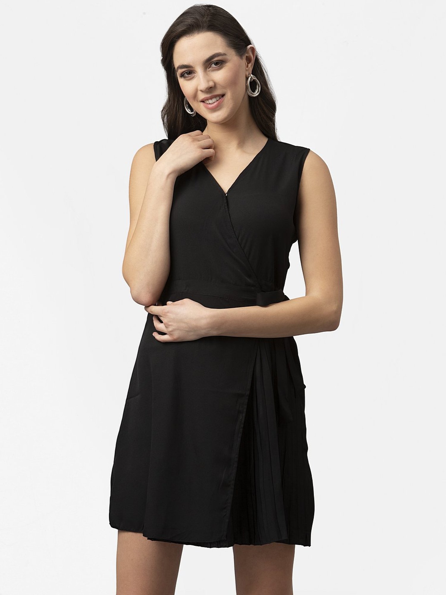 Jovani Dress 37016 | Black V Neck Short Fit and Flare Dress