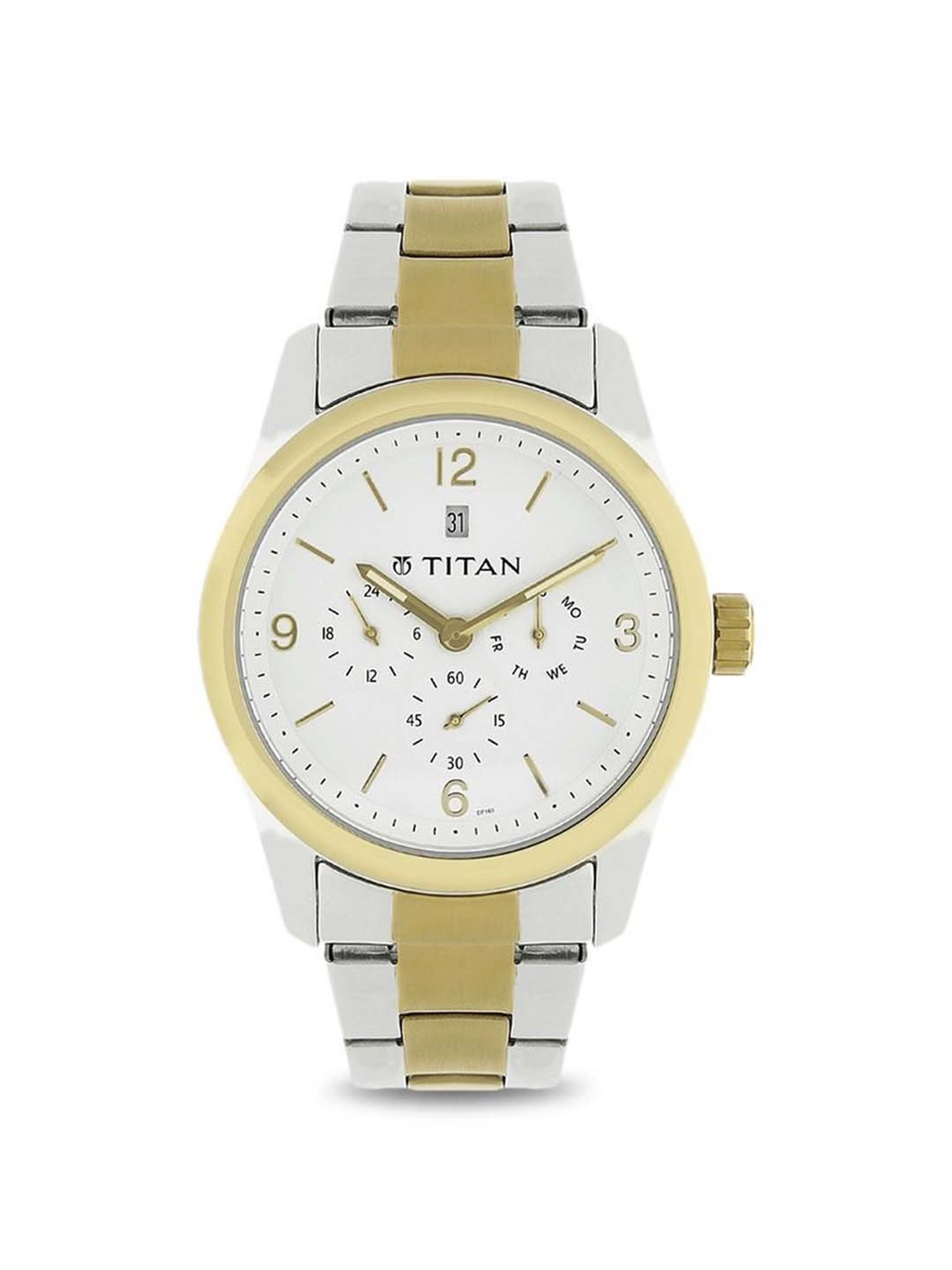 Titan watches hot sale silver gold