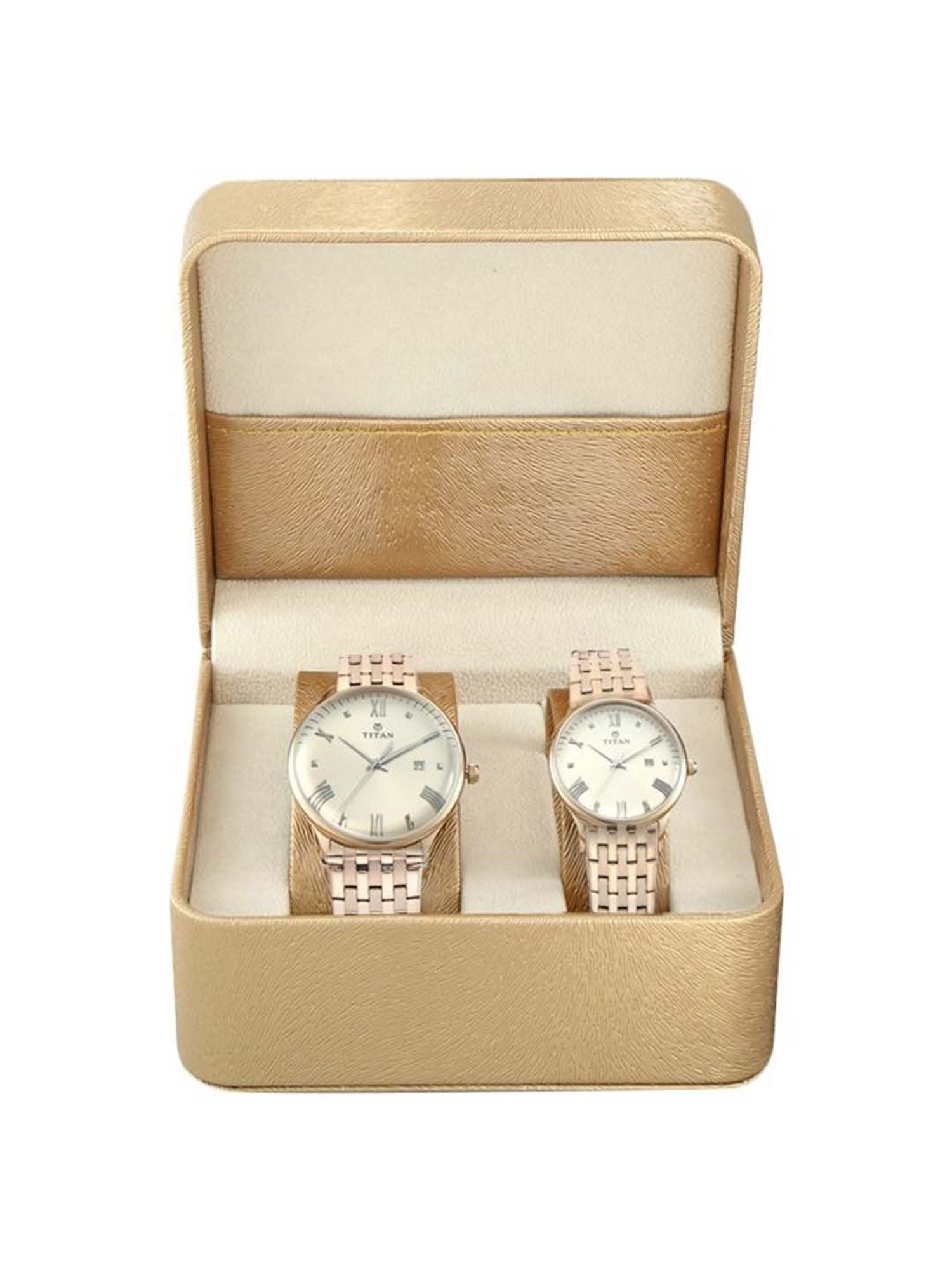 Buy Titan NM9400194201WM01 Bandhan Couple Analog Watch at Best