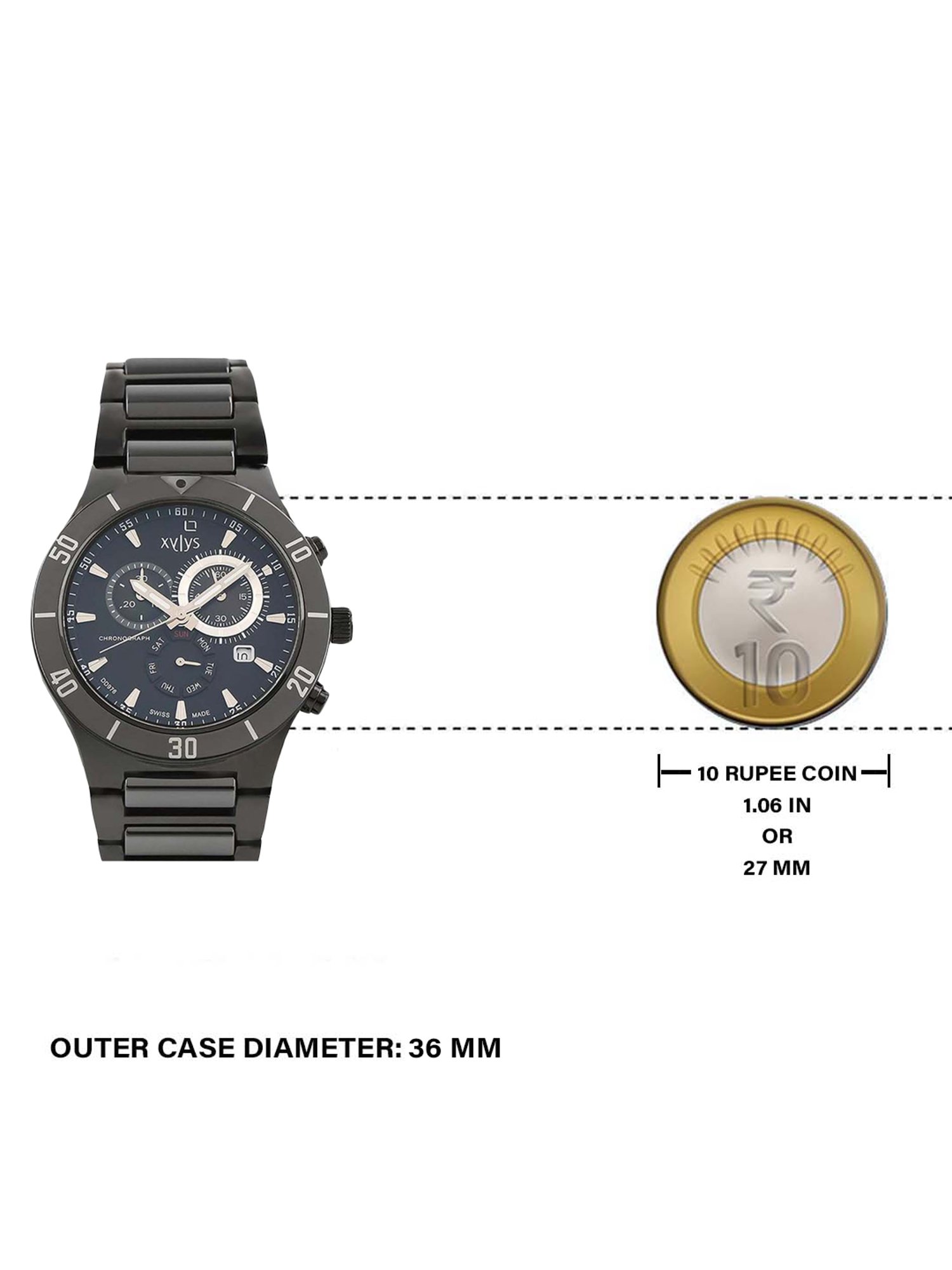 Buy XYLYS Mens White Dial Metallic Chronograph Watch - 40024BM01E |  Shoppers Stop