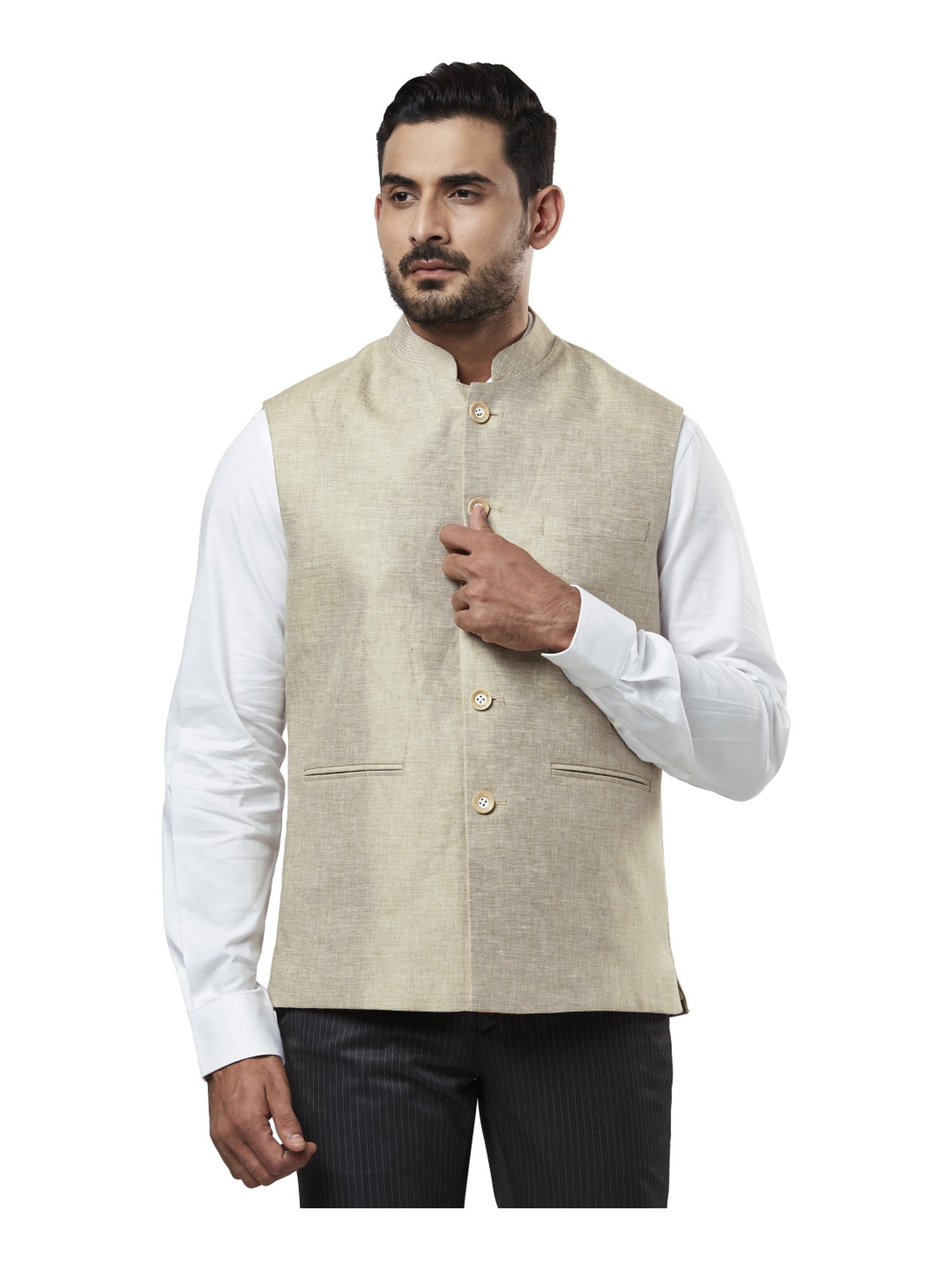 Buy Dark Grey 3-Piece Ethnic Suit for Men by Modi Jacket Online | Ajio.com