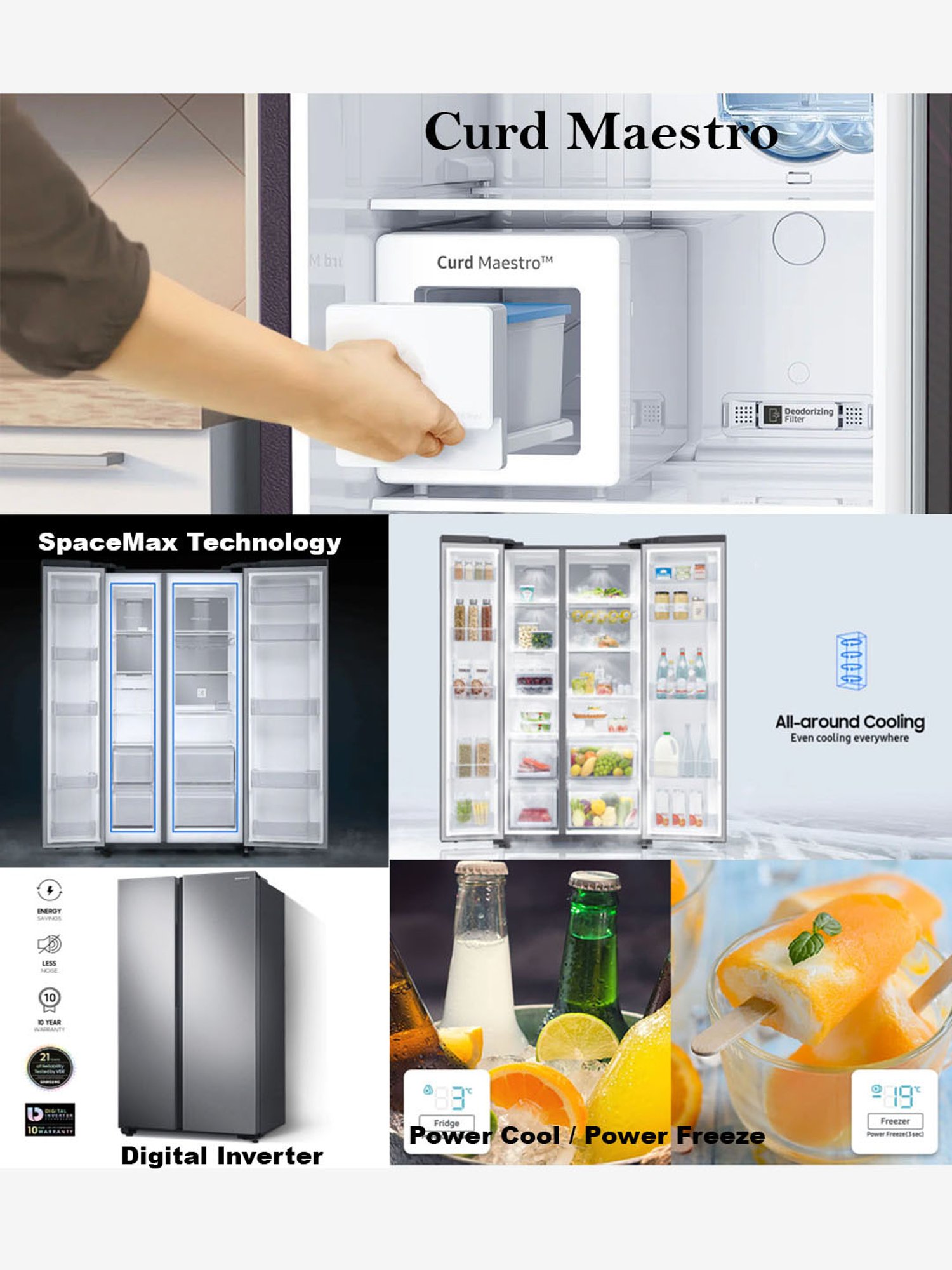 Buy Samsung 692 L Inverter Refrigerator Rs72a50k1b4 Tl Online At Best Price Tata Cliq