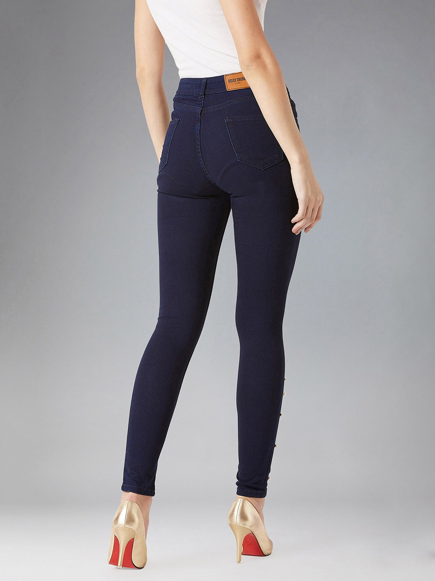 Buy DOLCE CRUDO Grey Skinny Fit Jeggings for Women Online @ Tata CLiQ