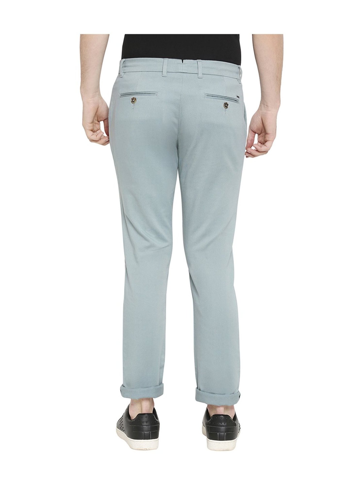 Buy RODAMO Solid Cotton Stretch Slim Fit Mens Trousers  Shoppers Stop
