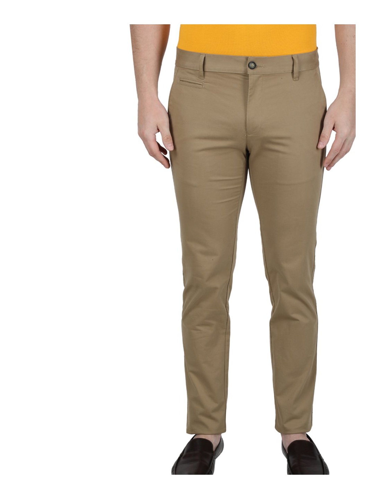 Monte Carlo Casual Trousers  Buy Monte Carlo Beige Solid Trouser Online   Nykaa Fashion