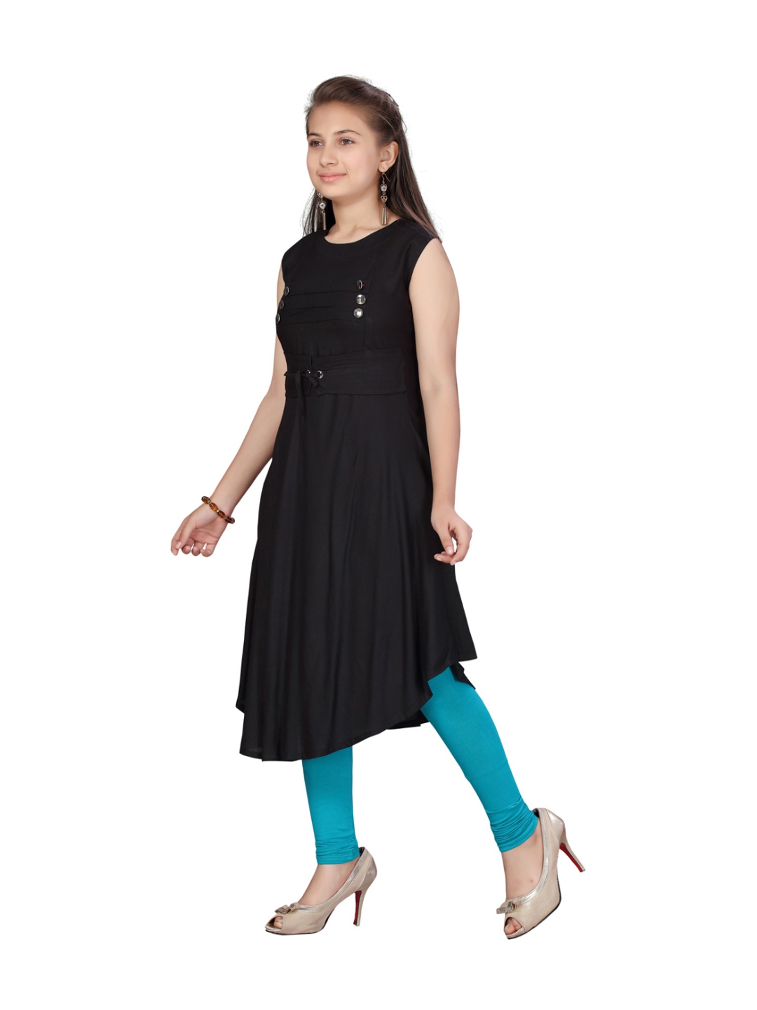 Buy Aarika Kids Black  Beige Printed Kurti With Leggings for Girls  Clothing Online  Tata CLiQ