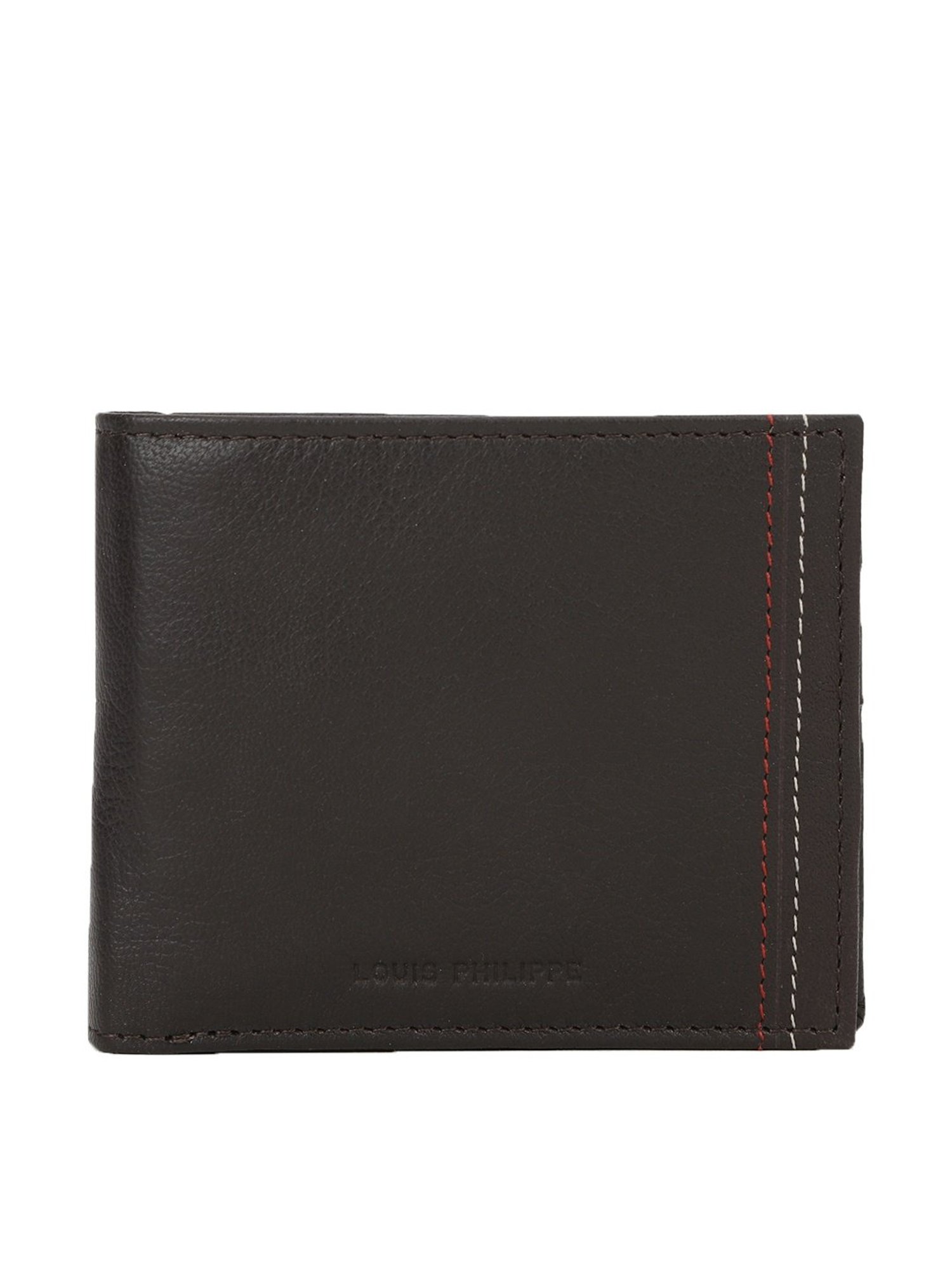 Buy Louis Philippe Men Black Leather Bi-Fold Wallet Online at Low