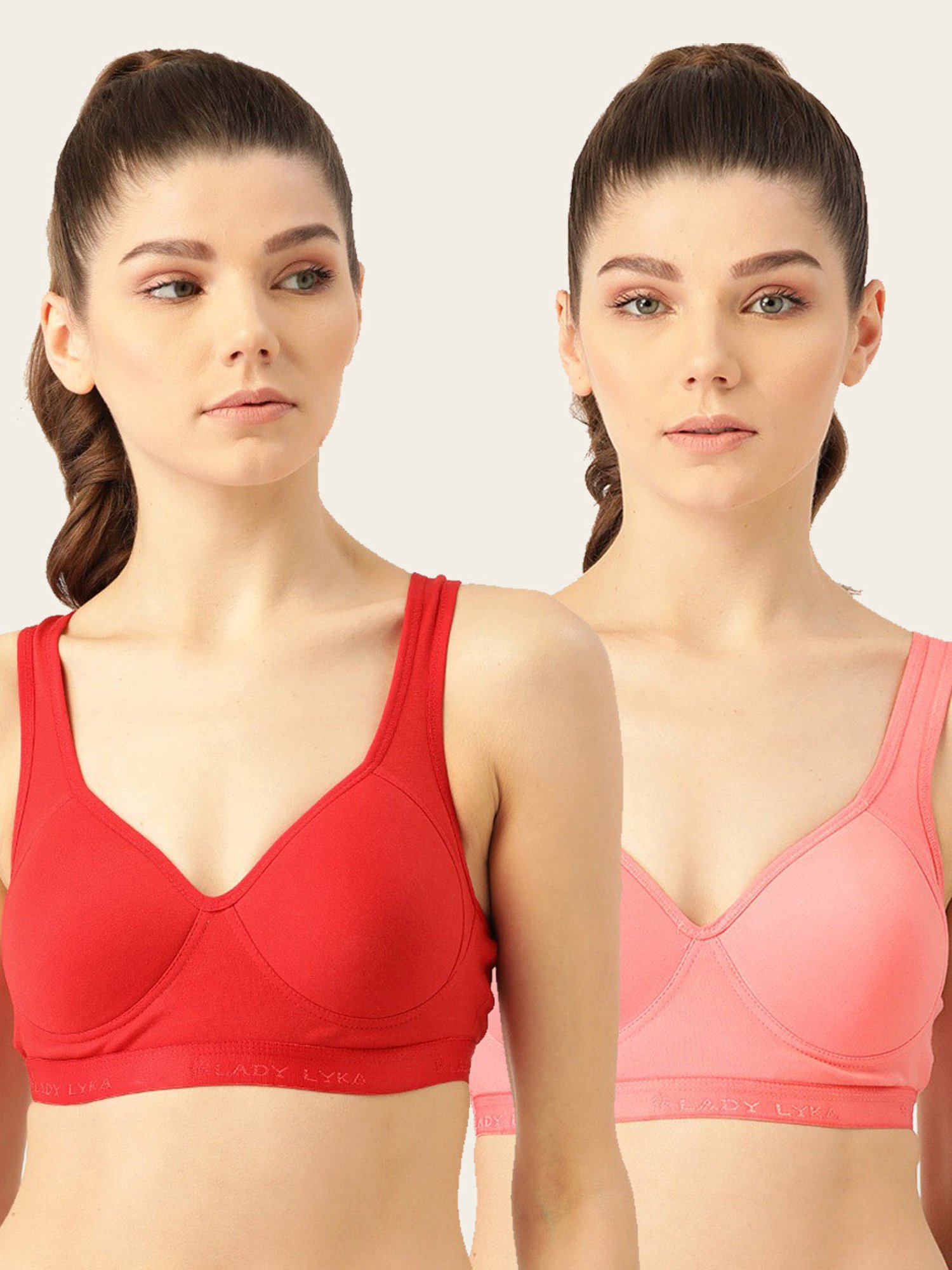 Buy Lady Lyka Multicolor Non Wired Padded Sports Bra (Pack Of 2) for Women  Online @ Tata CLiQ
