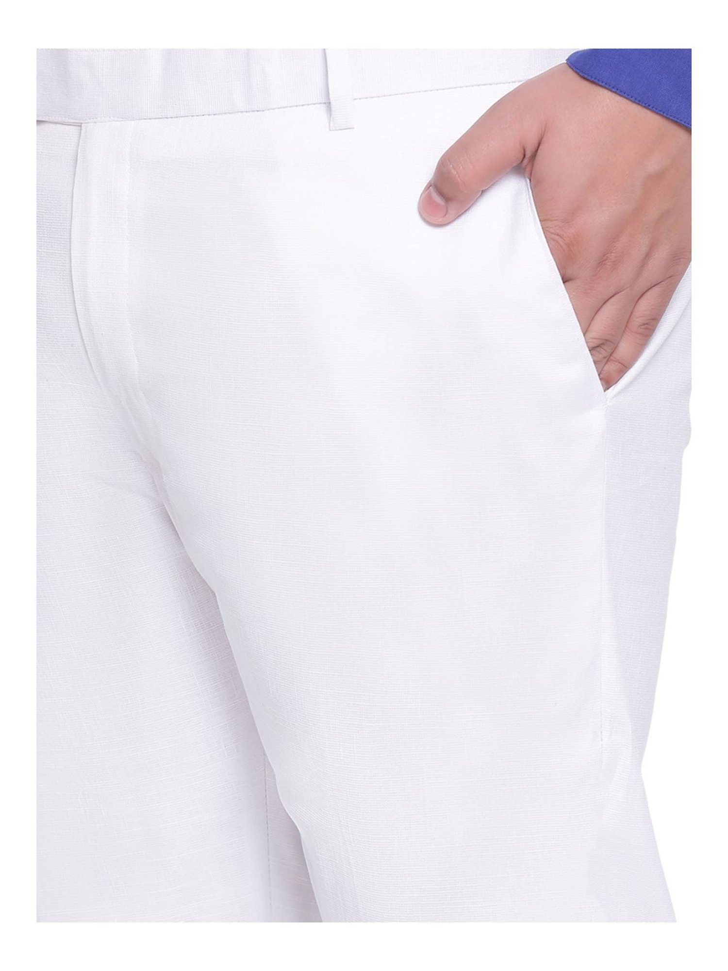 White plain cotton trousers - WineRed - 3687911