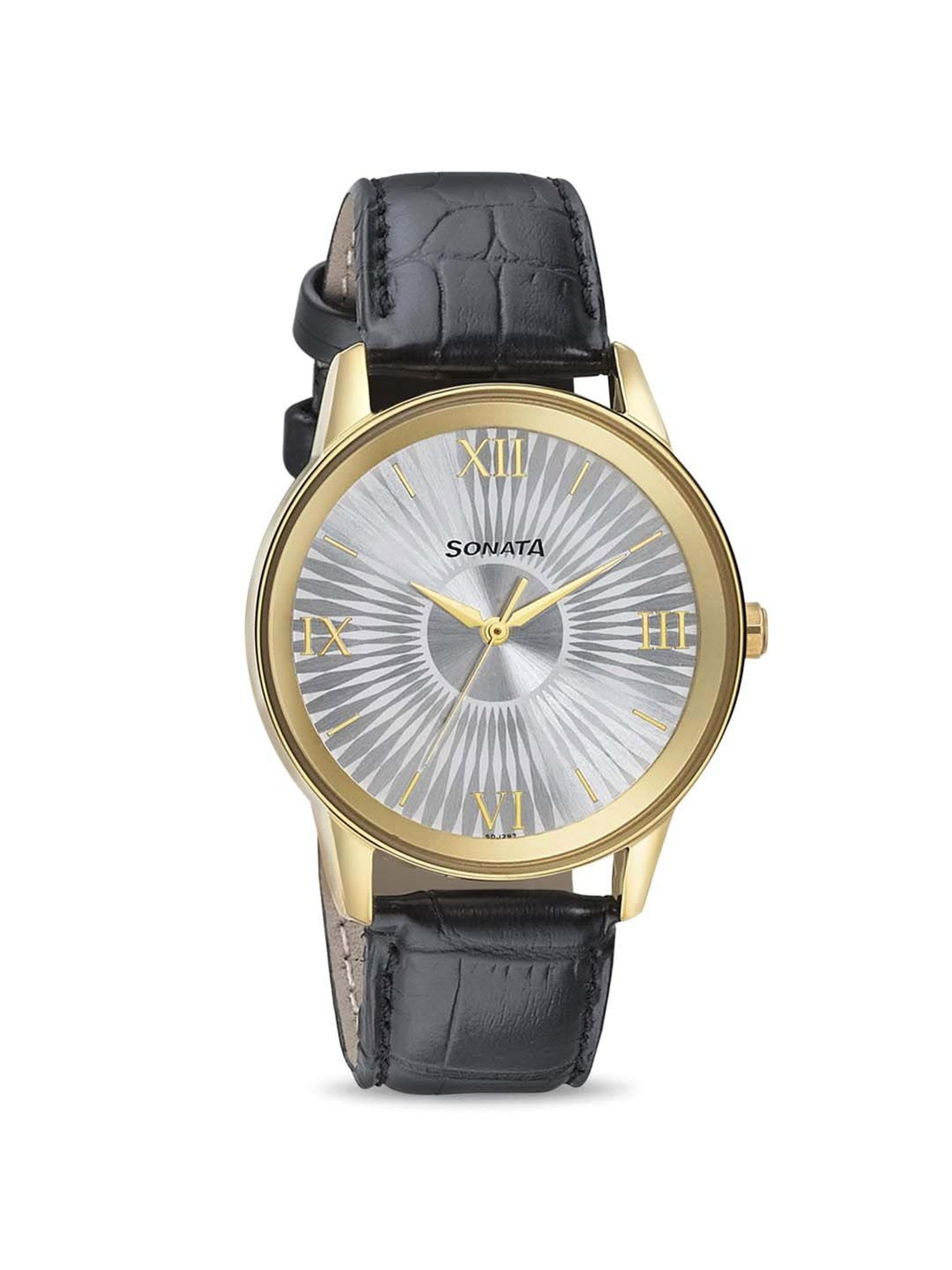 Sonata leather watch discount price