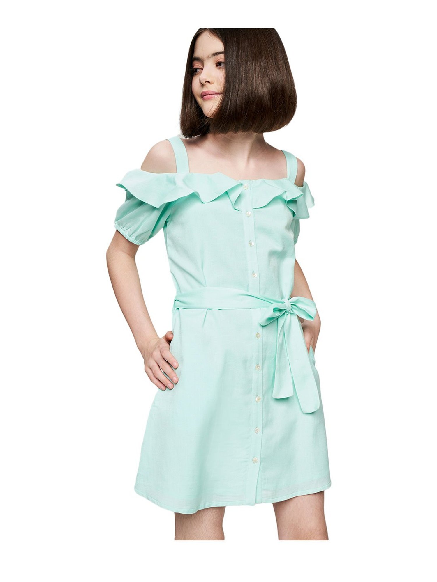 girls sage dress