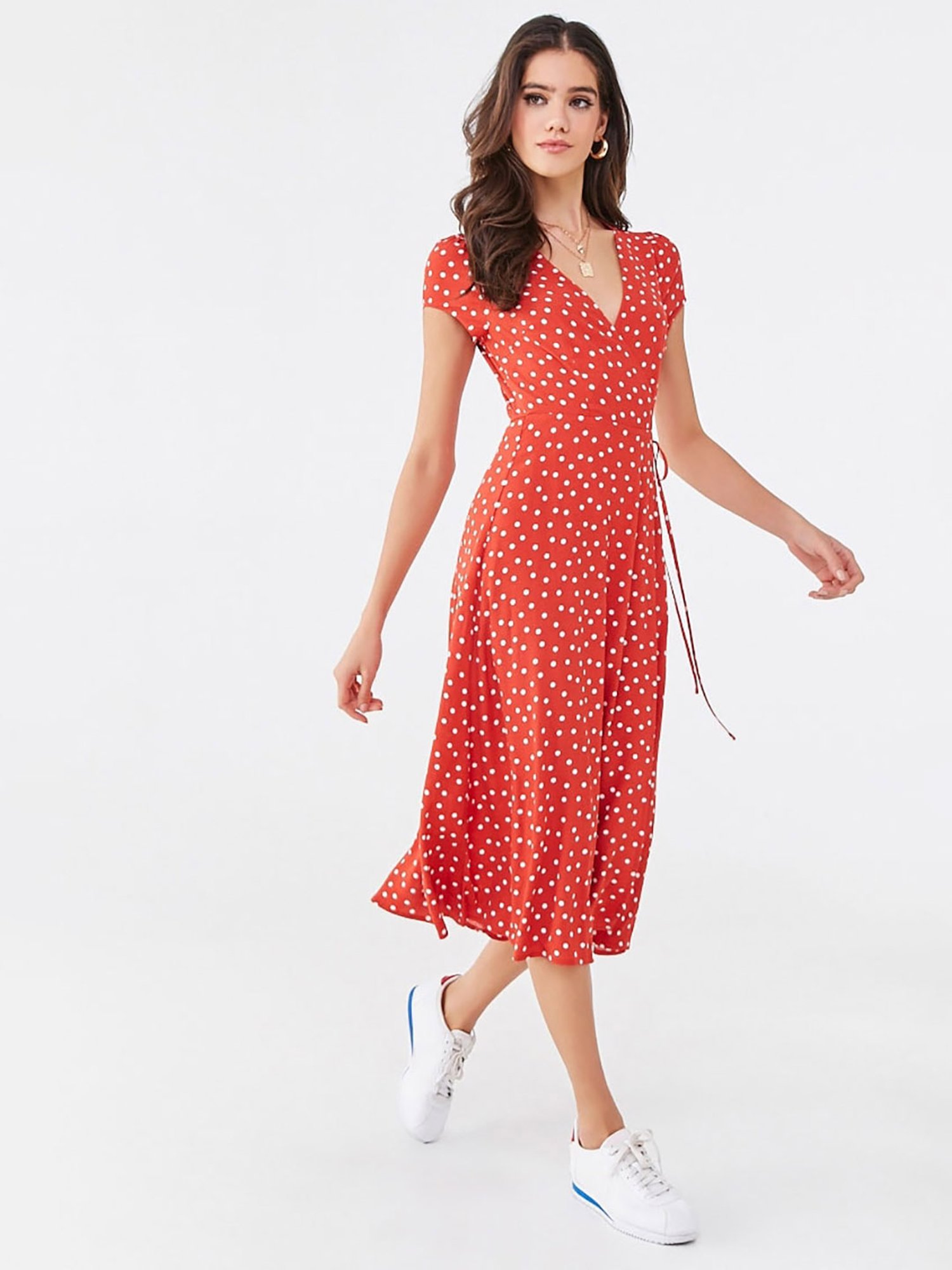 red and white polka dot dress forever 21