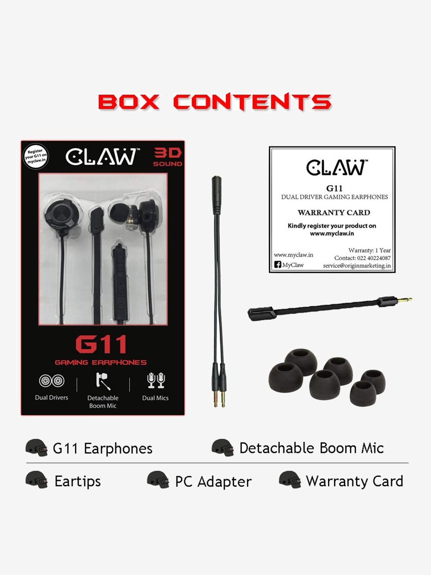 Buy Claw G11 Wired Gaming Earphone With Mic Black Online At Best Prices Tata Cliq