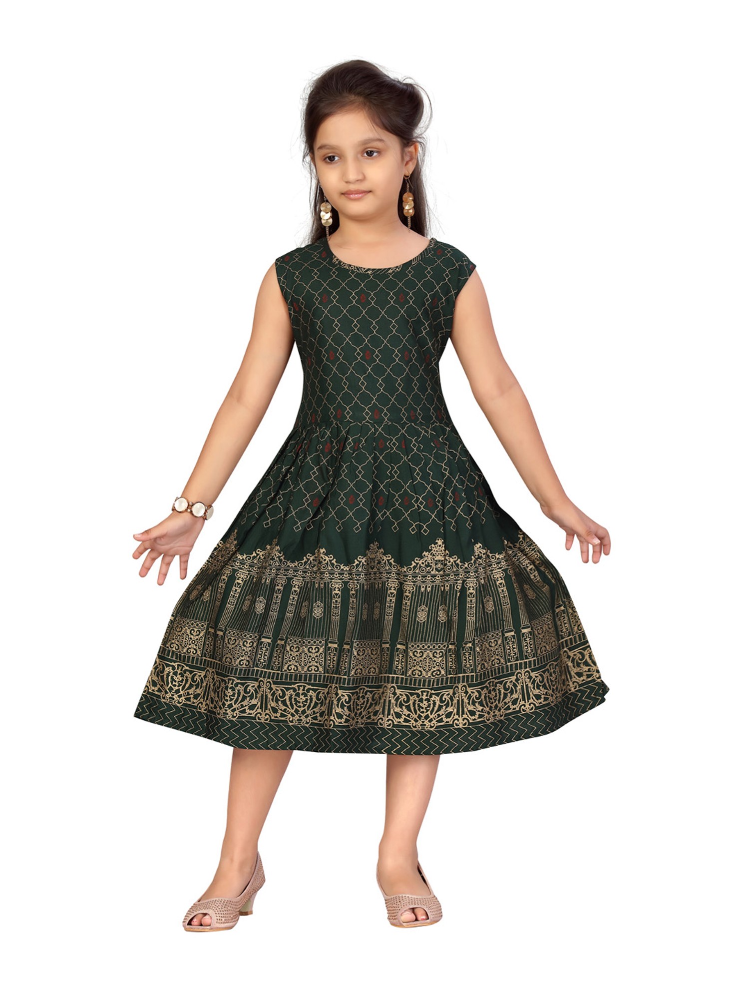 Satin Green Baby Girl Ruffle Lace Pageant Dress