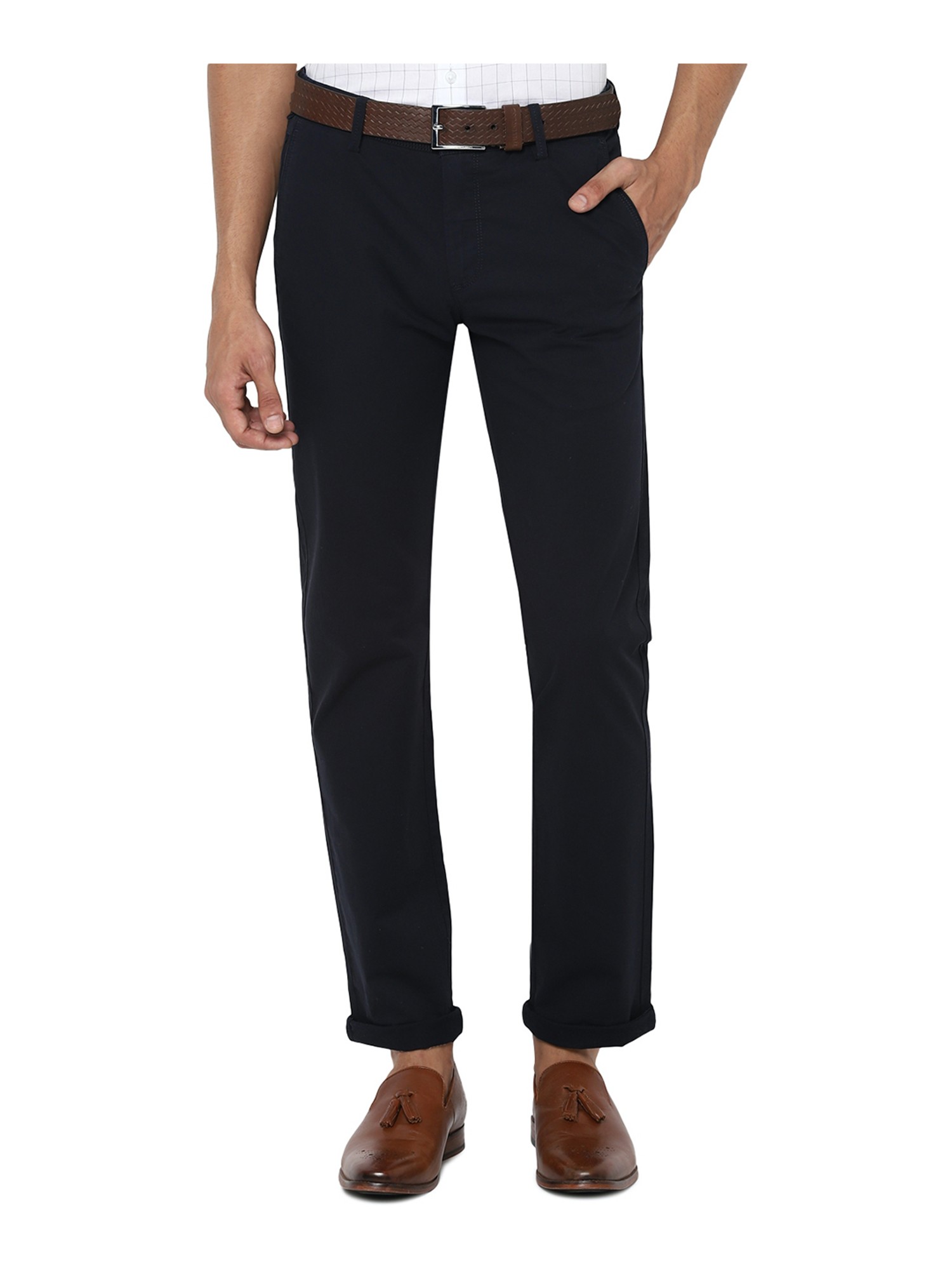 Buy Men Black Slim Fit Solid Casual Trousers Online  718105  Allen Solly