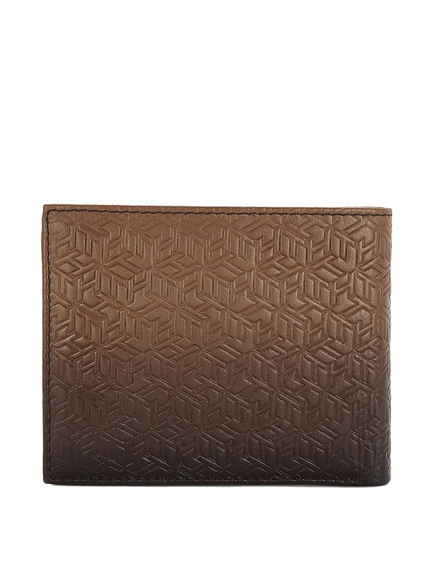 Louis Vuitton Dark Brown Leather Monogram Embossed Bifold Wallet