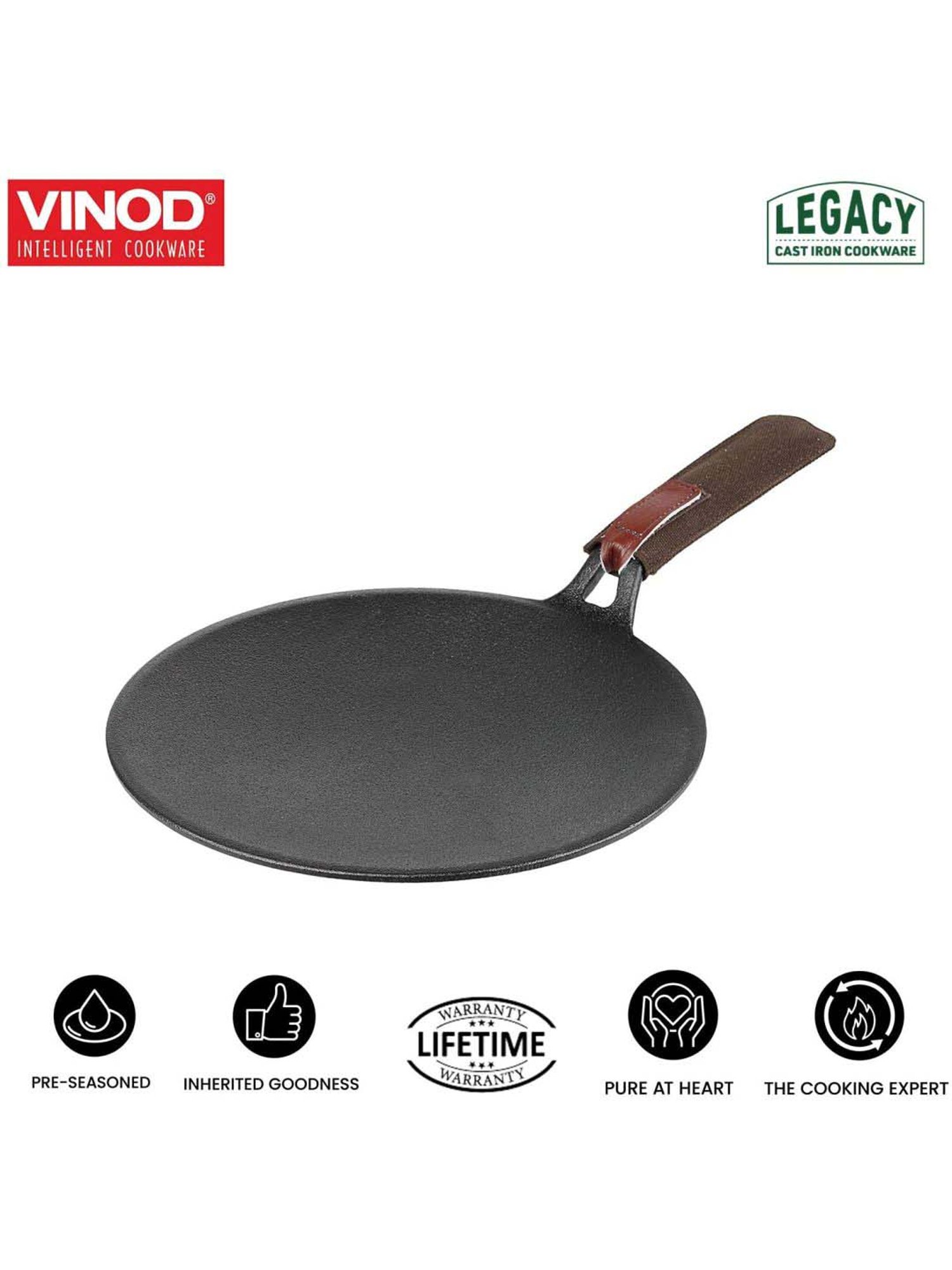 Buy IRONIUM Pre-Seasoned Cast Iron Roti/Chapati Tawa - With Handle, 25 cm,  6 mm Online at Best Price of Rs 1499 - bigbasket