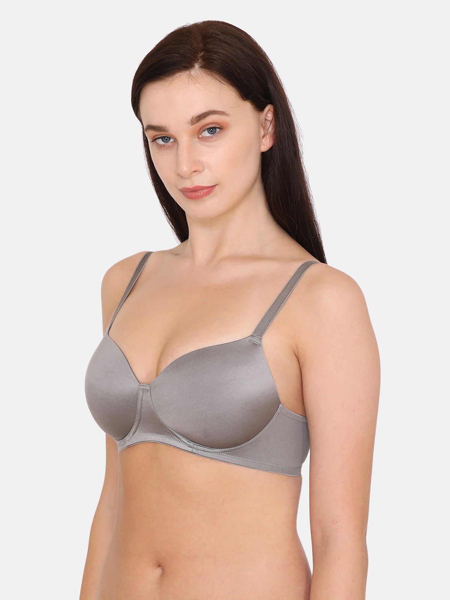 Buy Rosaline by Zivame Charcoal Grey Lace Padded Bra for Women Online @  Tata CLiQ