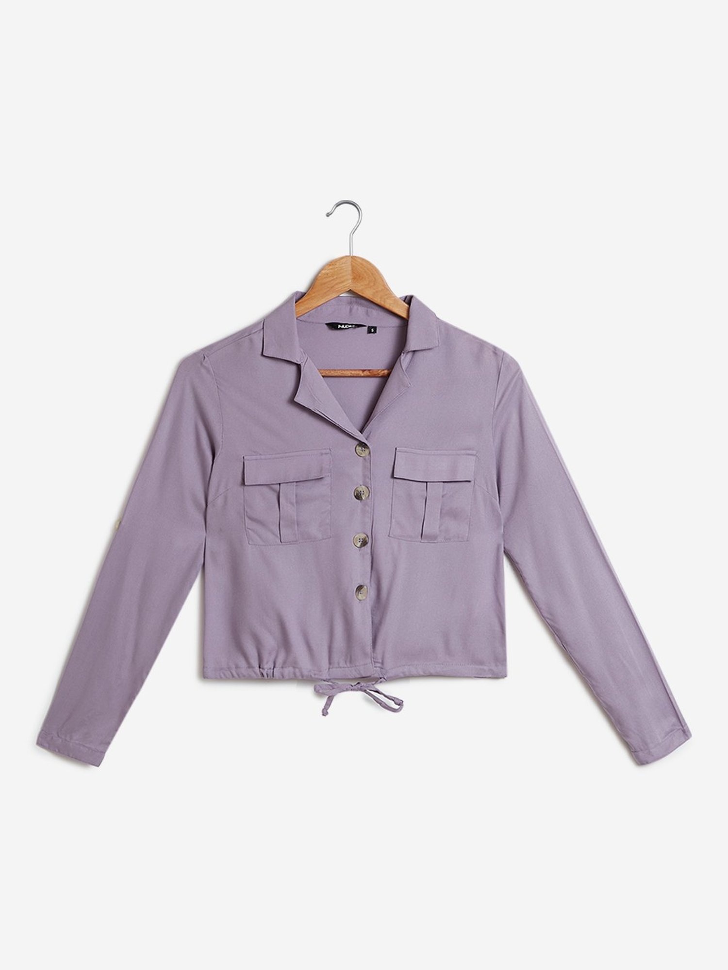 Buy Nuon by Westside Lilac Ray Cropped Shirt Online at best price at  TataCLiQ