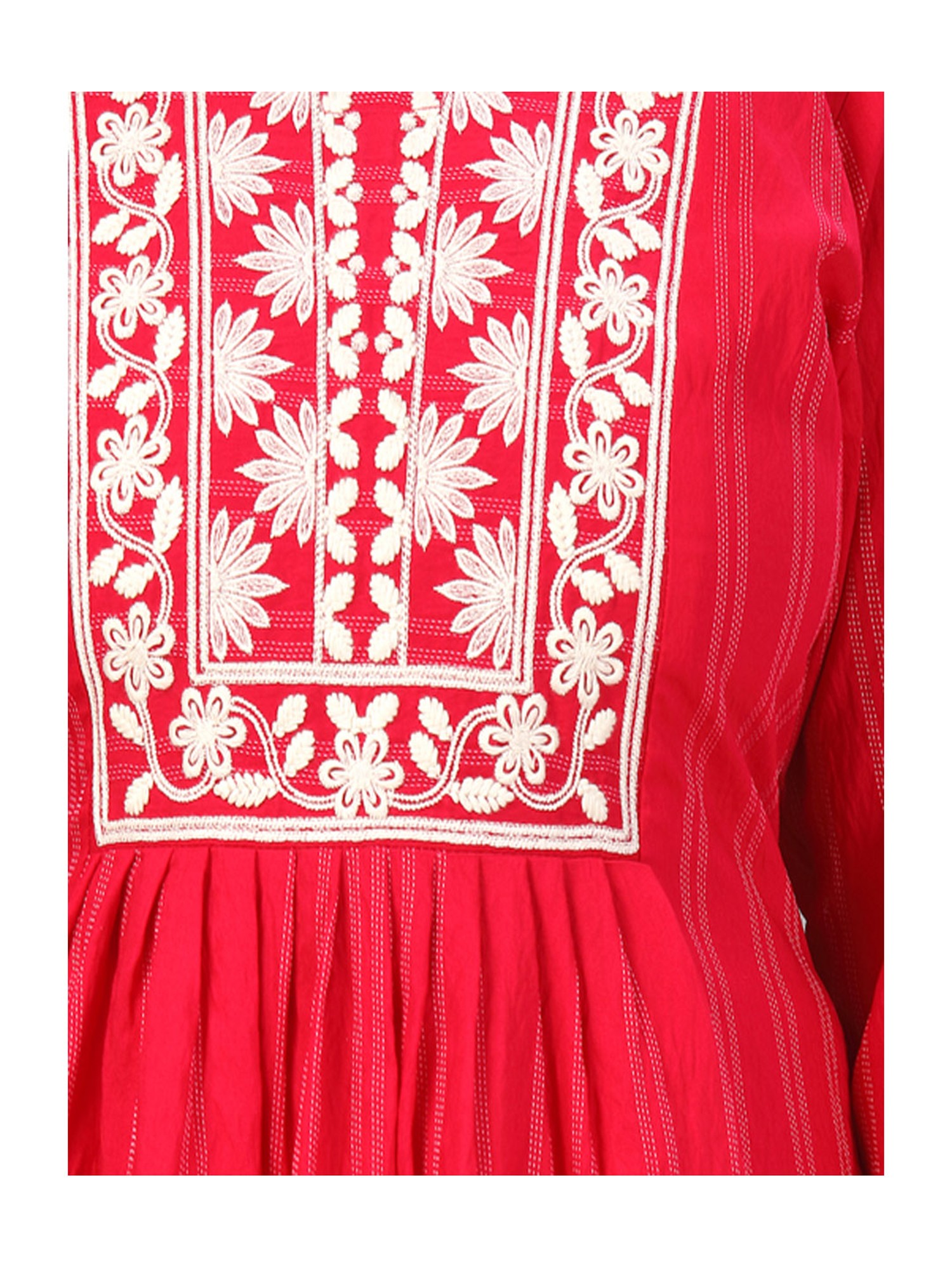 Buy Aarika Kids Red & White Embroidered Kurti with Pant for Girls