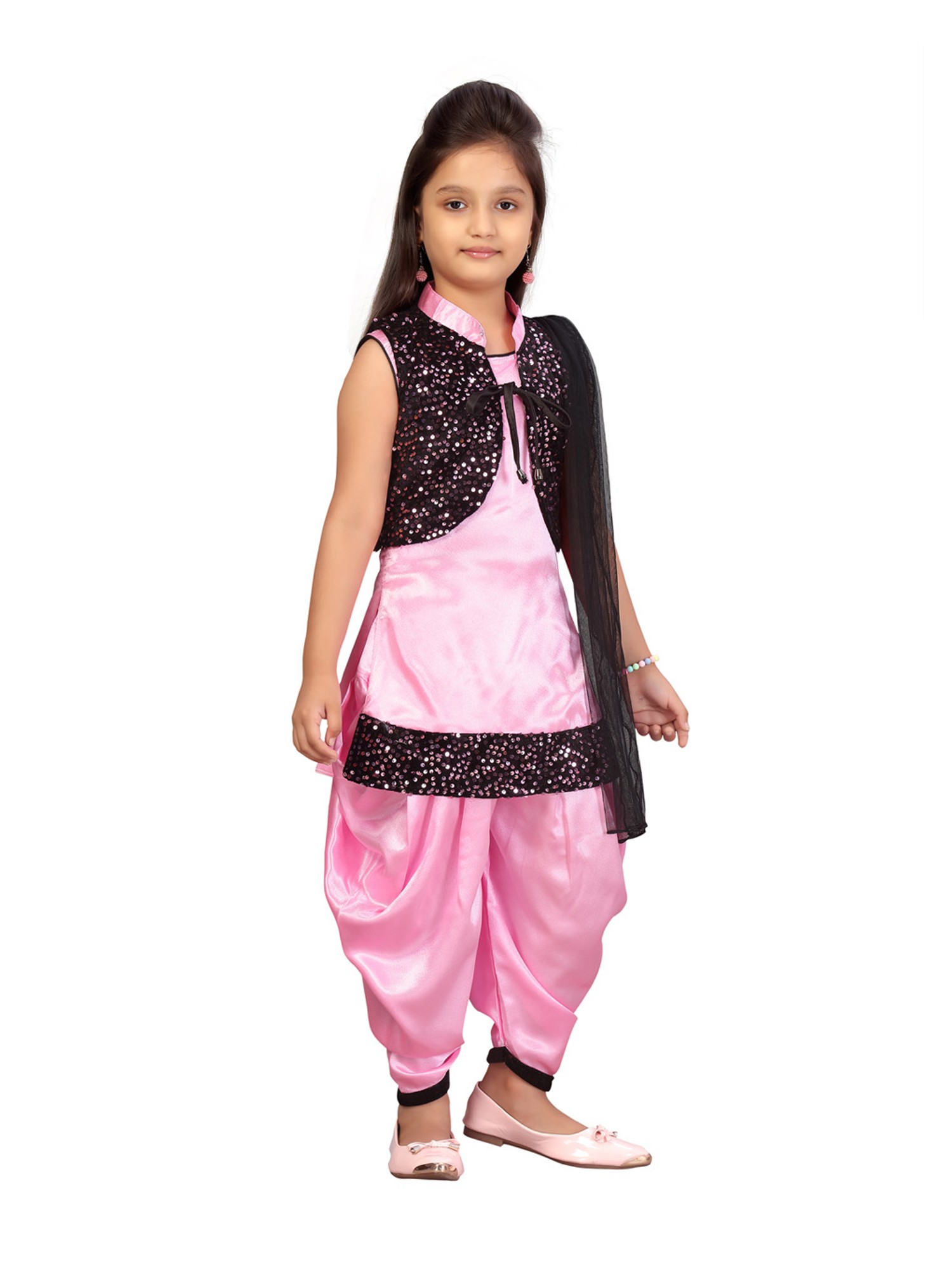 Colours available Georgette KIds Party wear Patiyala Suit, Size: 24 to 34