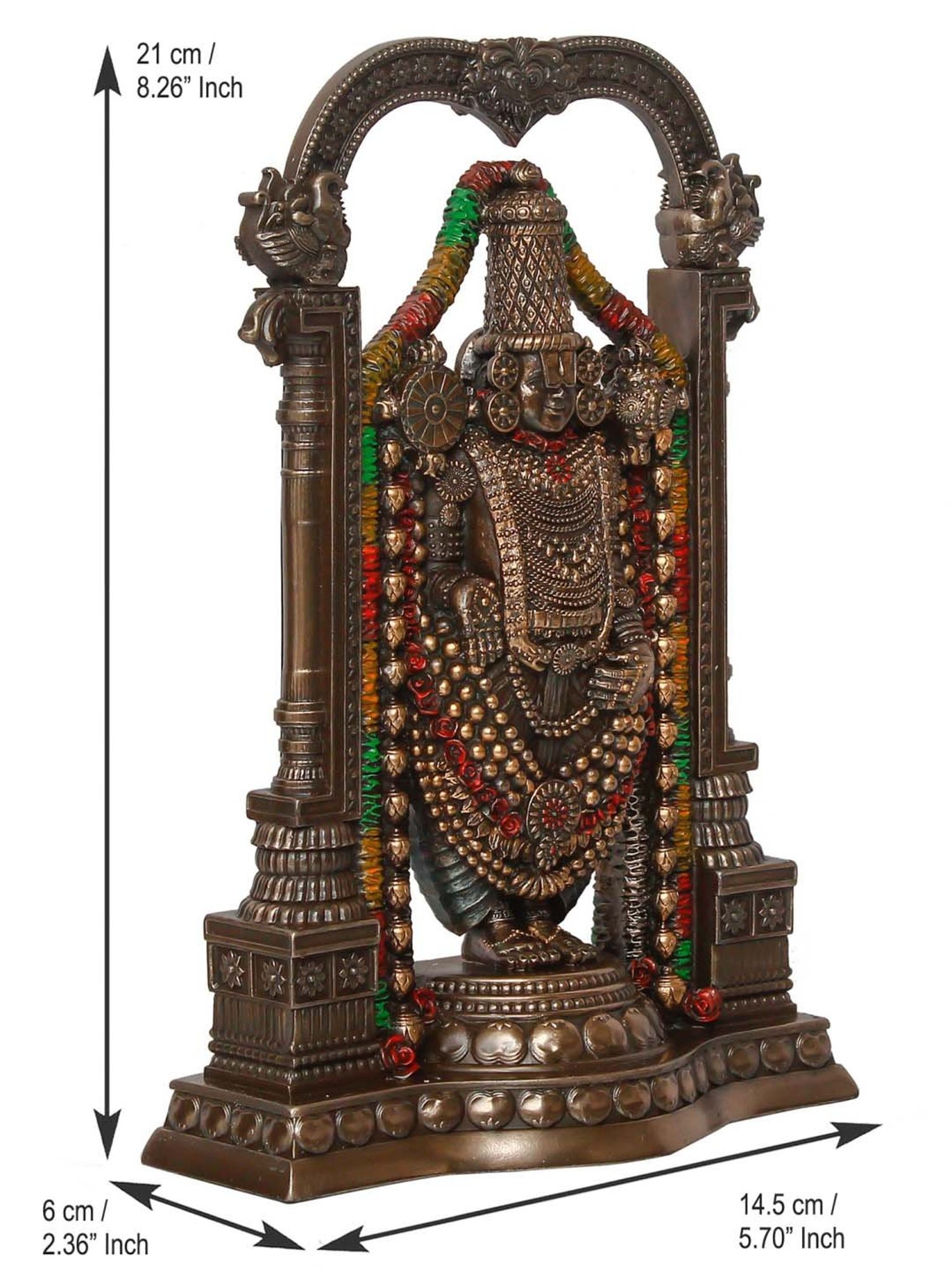 Buy ECRAFTINDIA Tirupati Balaji Idol Decorative Handcrafted Brass Figurine