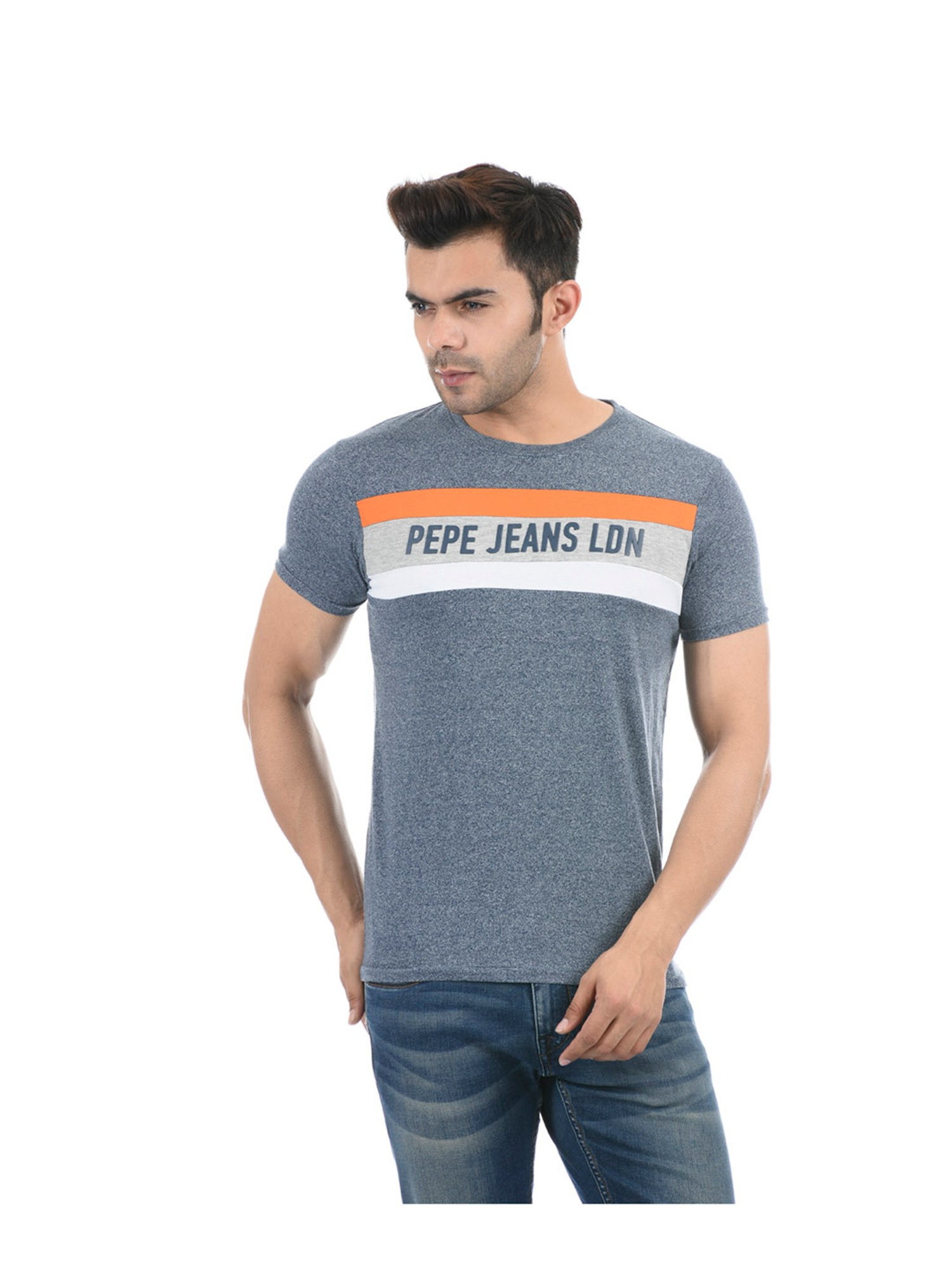 Buy CALVIN KLEIN JEANS Orange Printed Fit Mens T-Shirt | Shoppers Stop