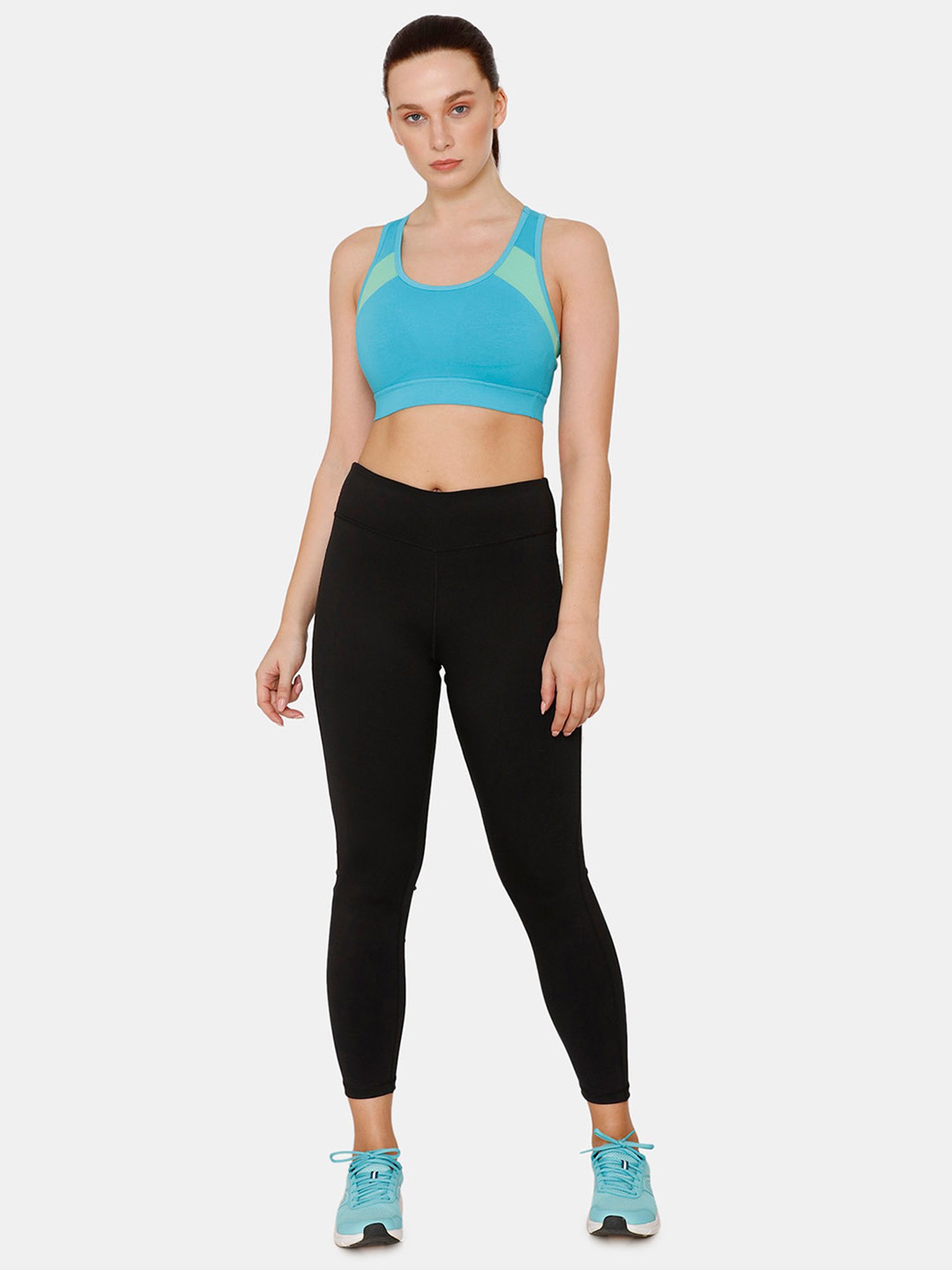 Buy Zelocity by Zivame Scuba Blue Non Wired Non Padded Sports Bra