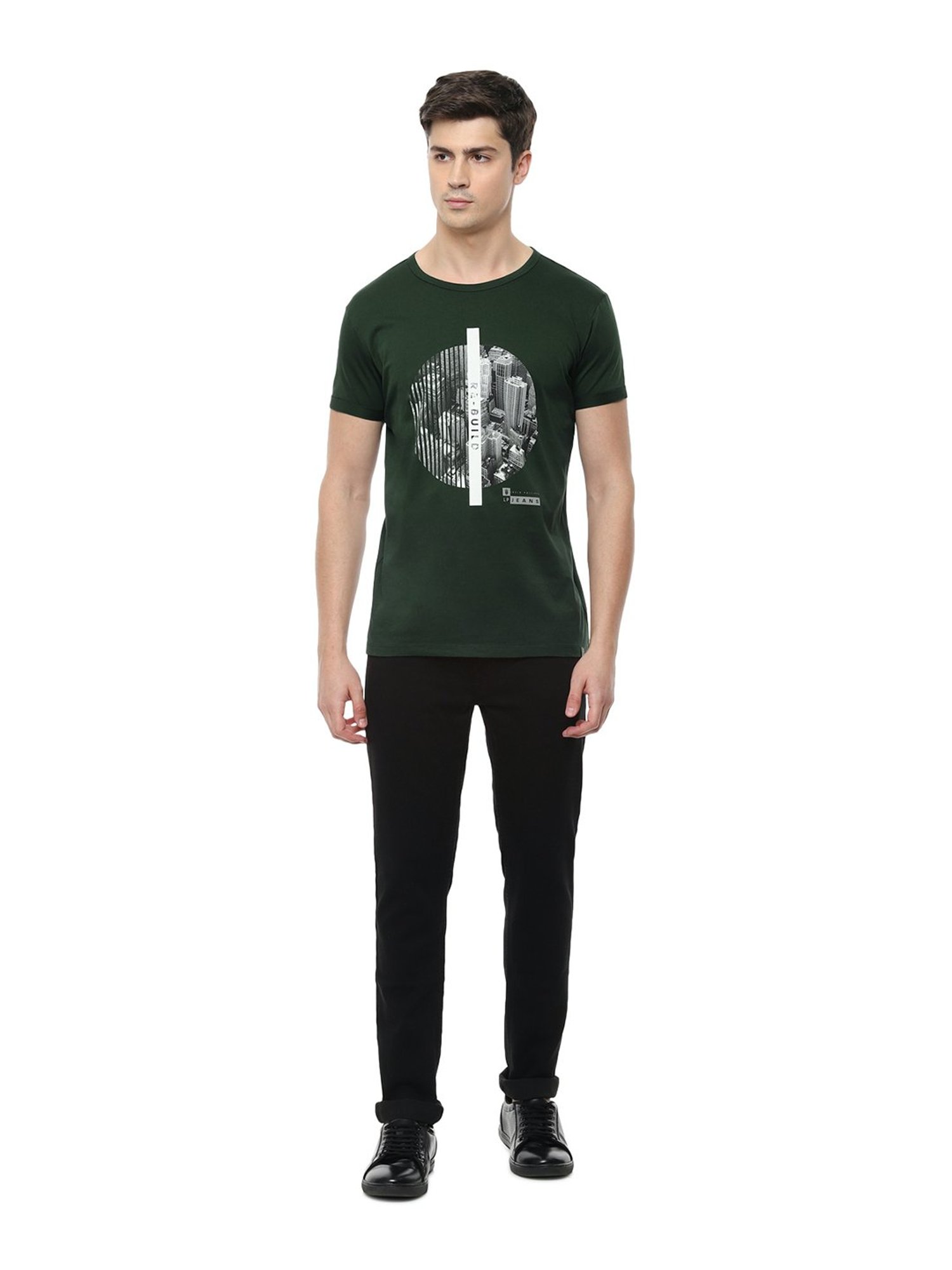 Buy Louis Philippe Khaki T-shirt Online - 746169