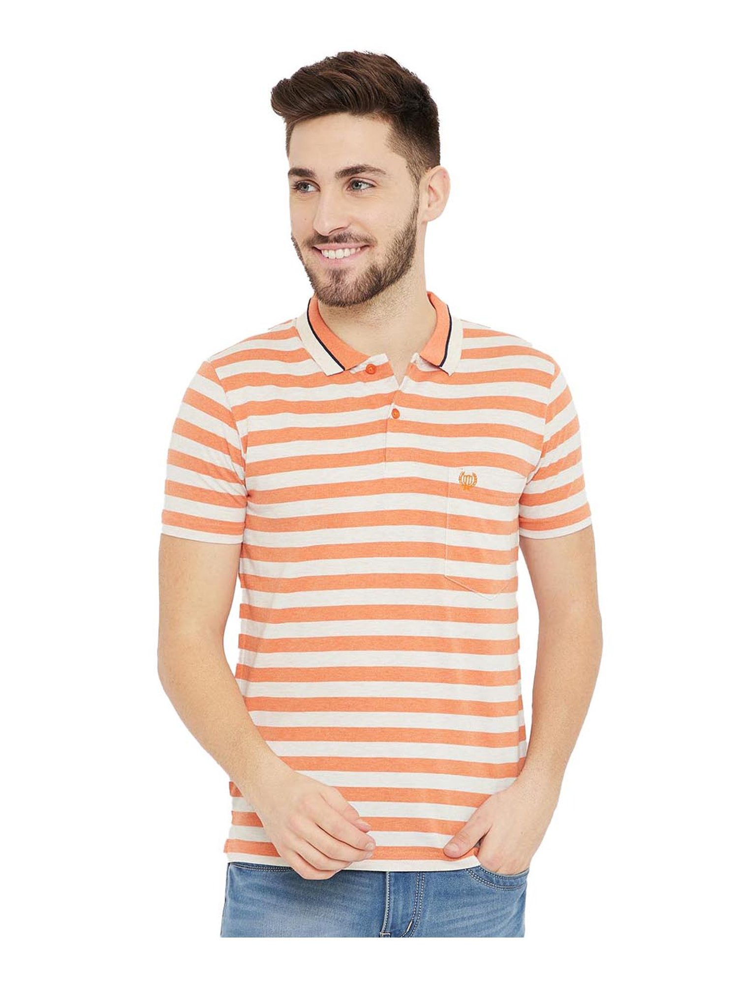 cream and orange shirt