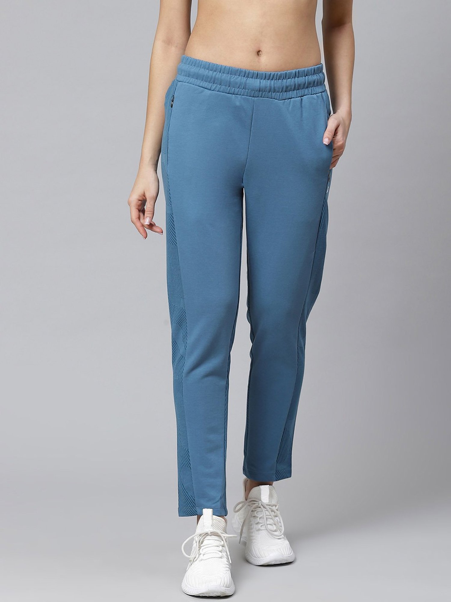 Buy ALCIS Light Blue Slim Fit Trackpants for Women Online @ Tata CLiQ