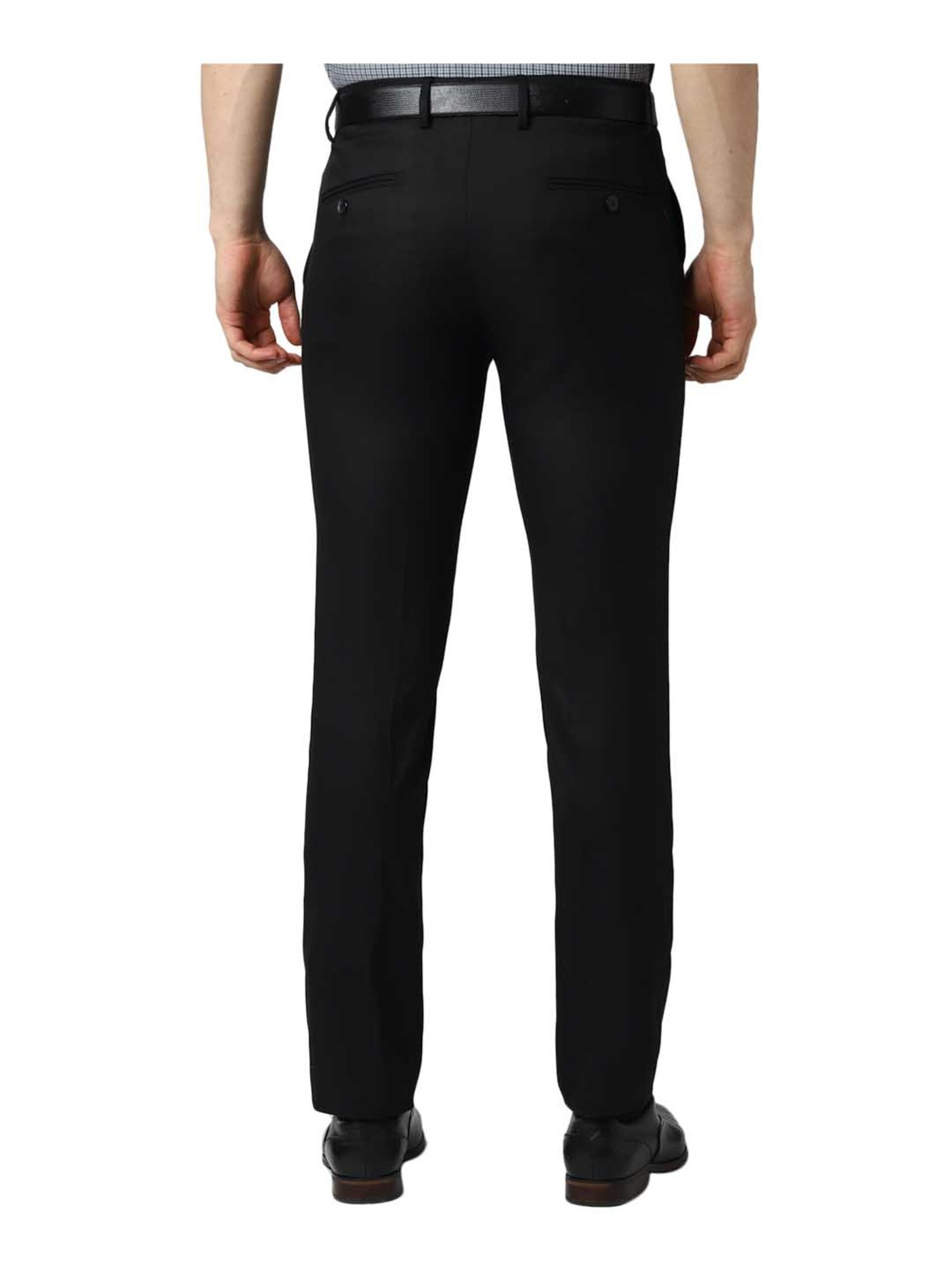 Black Mid Rise Slim Fit Trousers