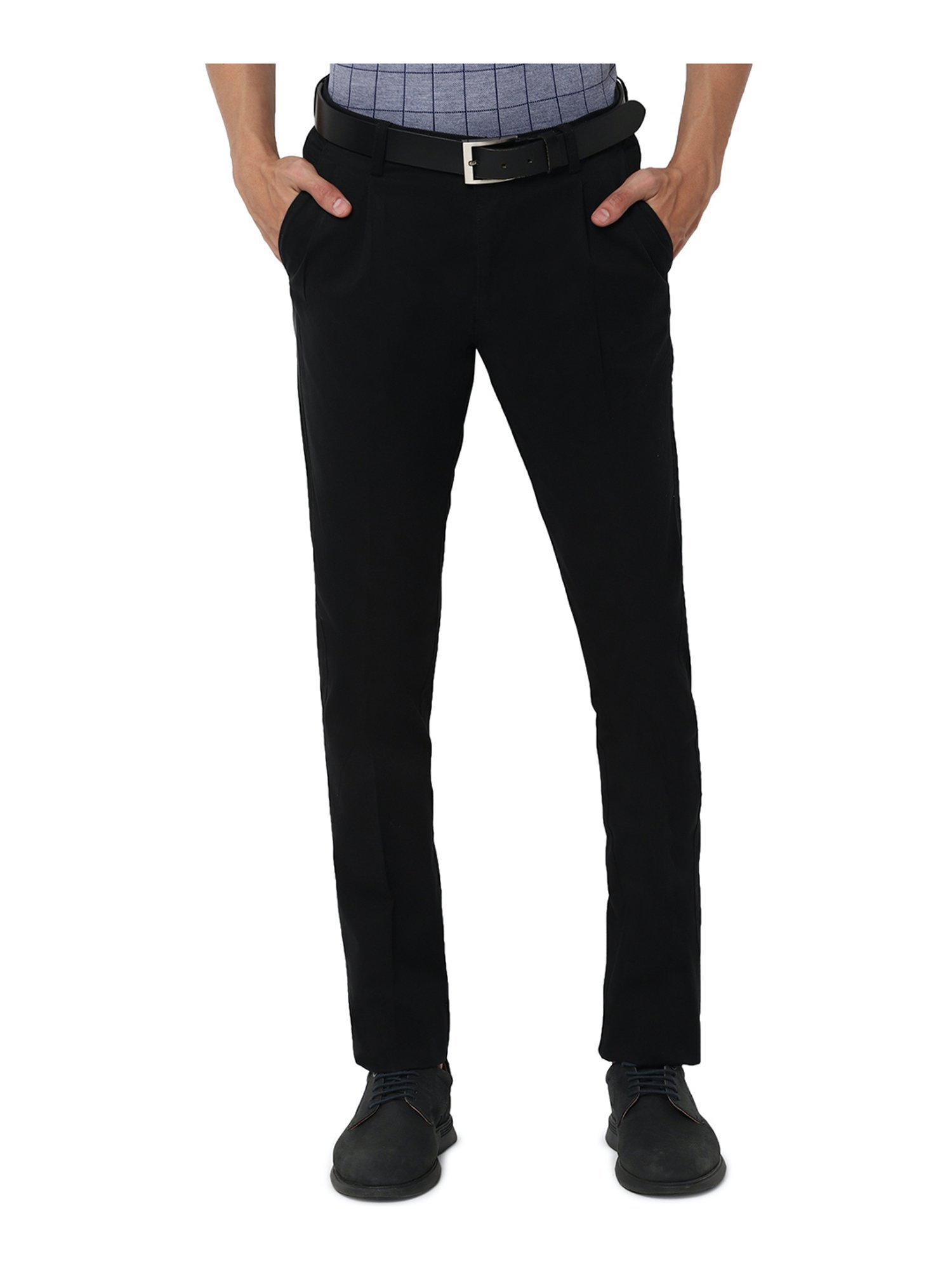 Buy Clavelite Solid Mens Formal Pleated Front Trouser Regular fit Cotton  Blend Gents Pants for Office interviews from Size 28 to 44 28 Black at  Amazonin