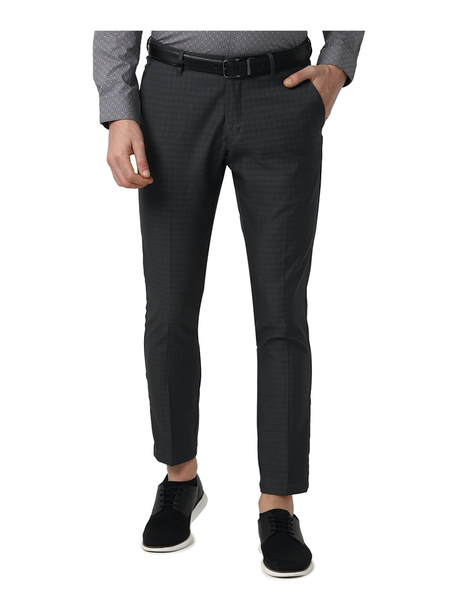 Buy Louis Philippe Sport Grey Slim Fit Trousers for Mens Online @ Tata CLiQ